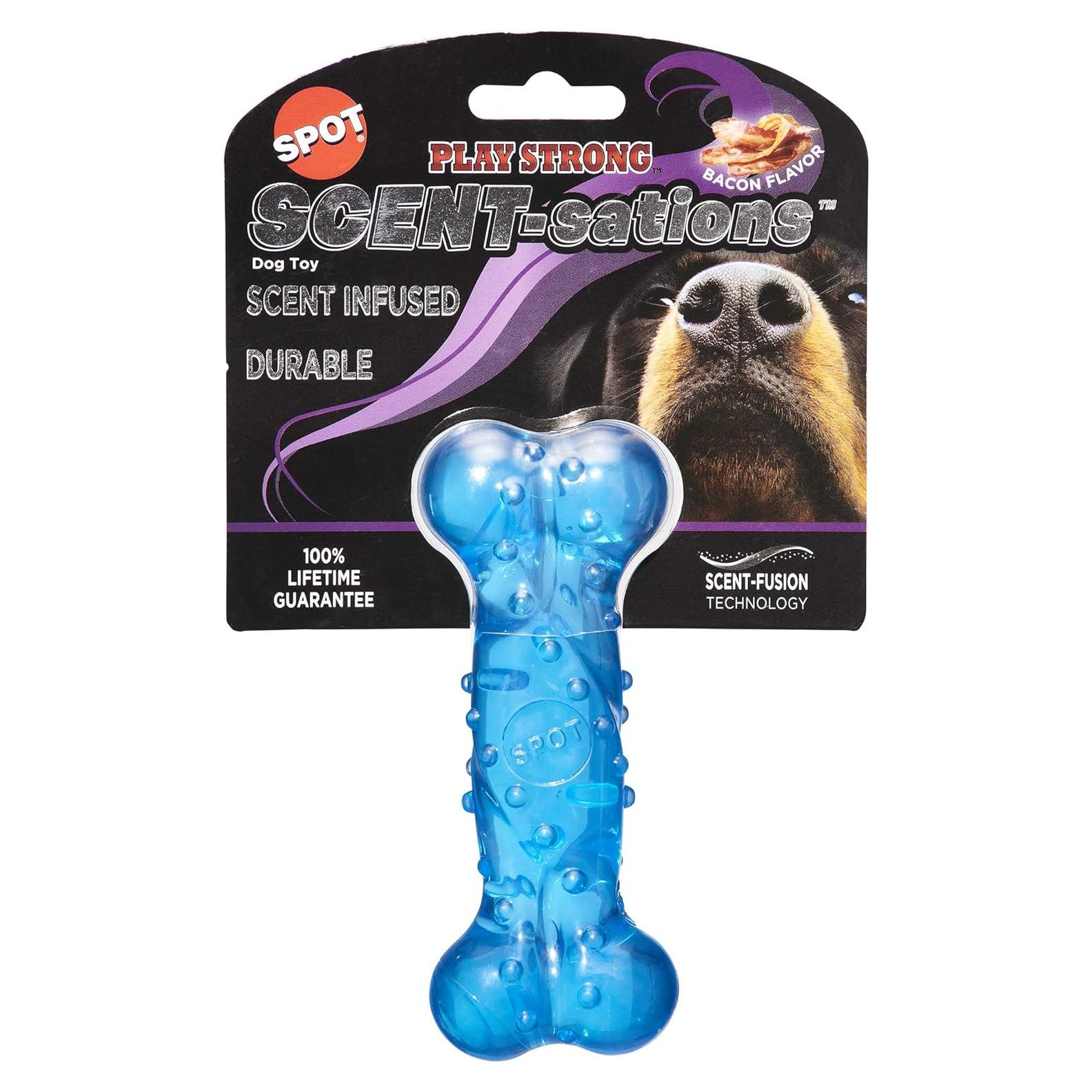 Hueso Juguete para Perros SPOT Scent-sations 15.24cm TPR Azul