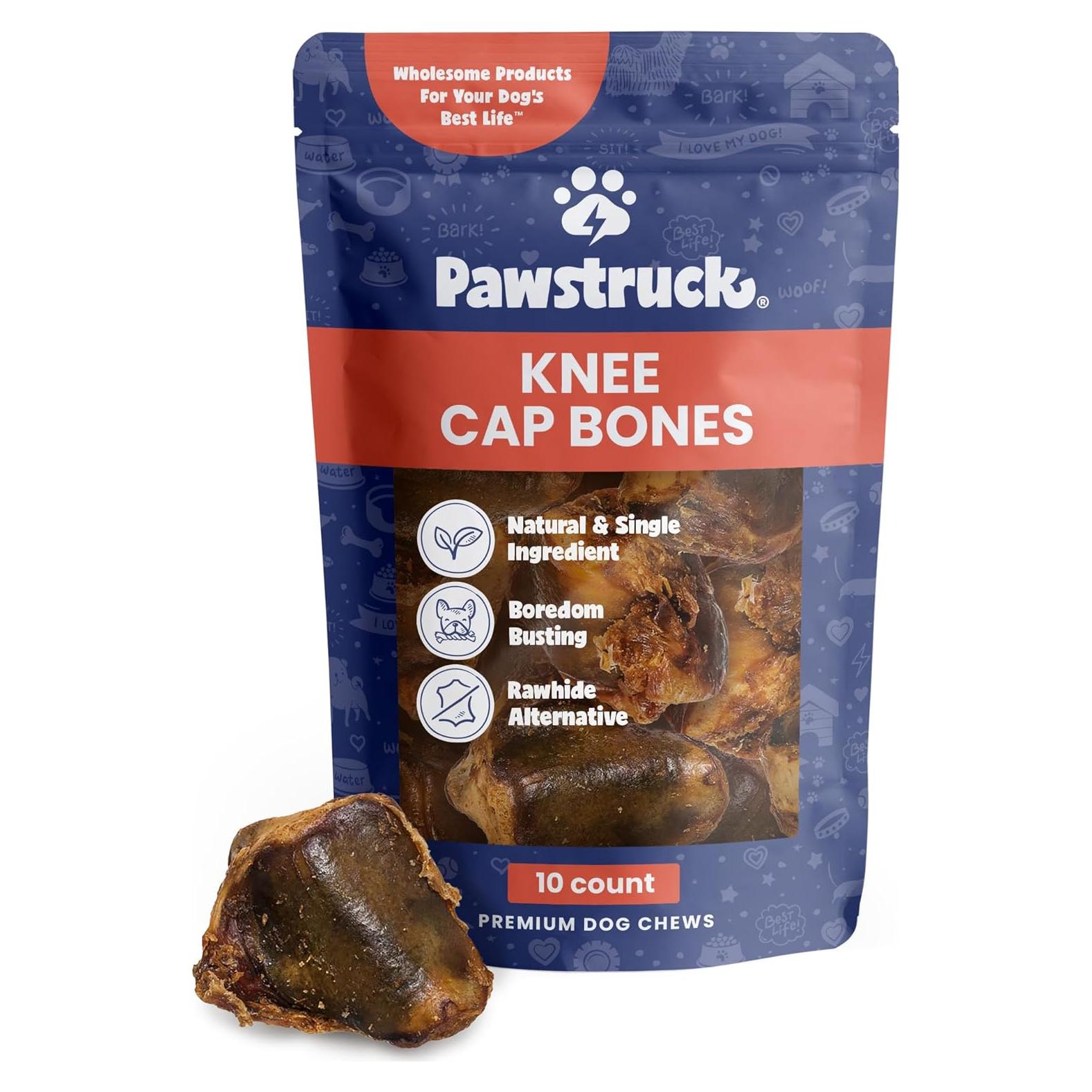 Huesos de Rodilla Naturales Pawstruck para Perros - Sabor a Res, Paquete de 10