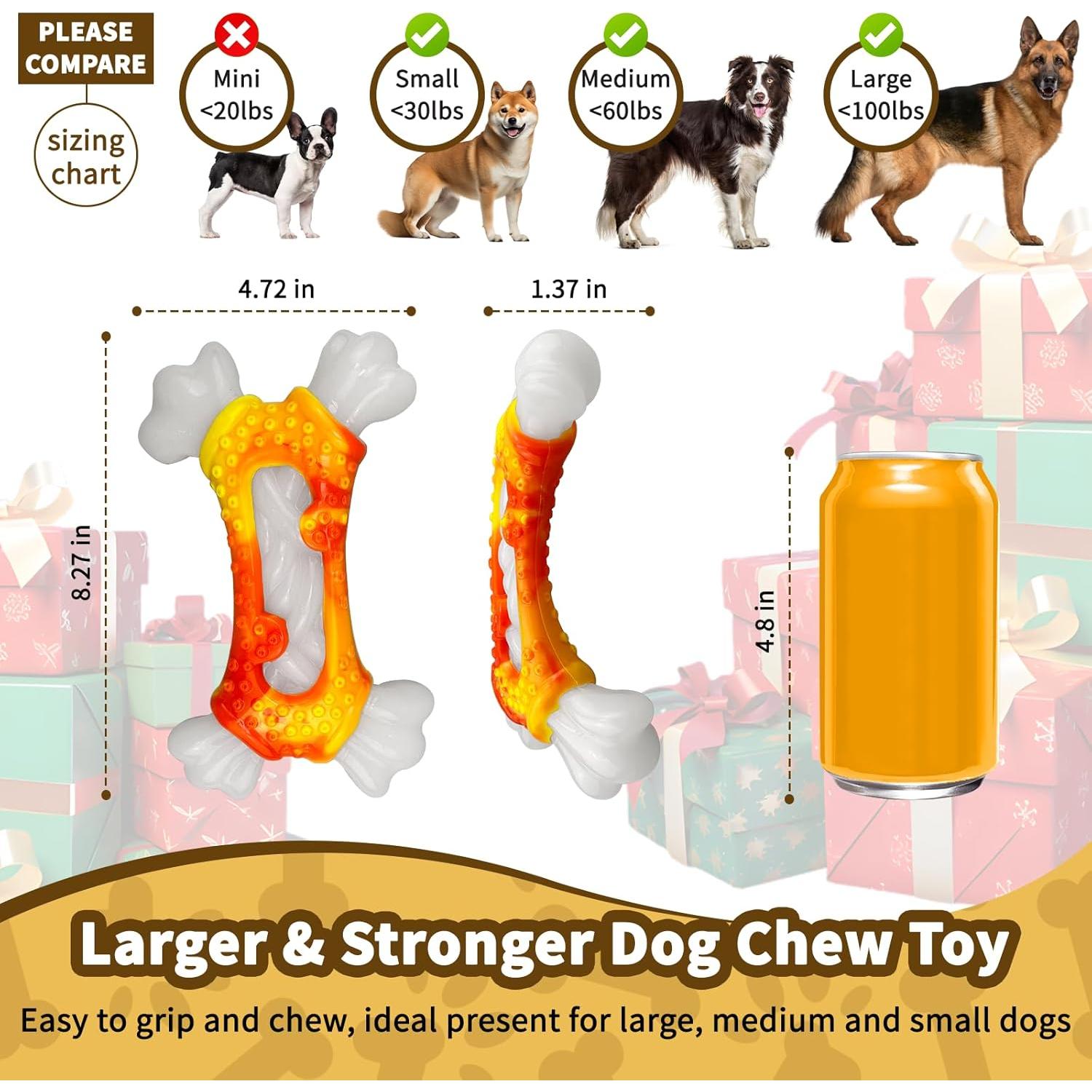 Juguete Indestructible para Perros Hanarook Hueso Naranja 19cm