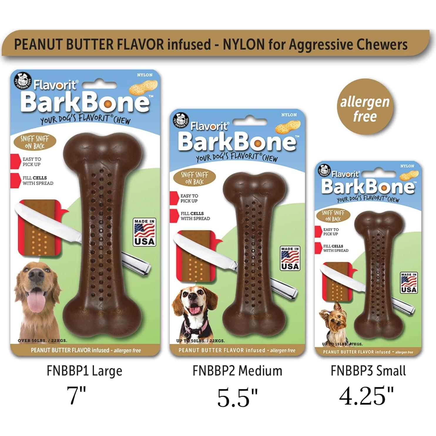 Hueso para Perros BarkBone Flavorit Mantequilla de Maní 14 cm