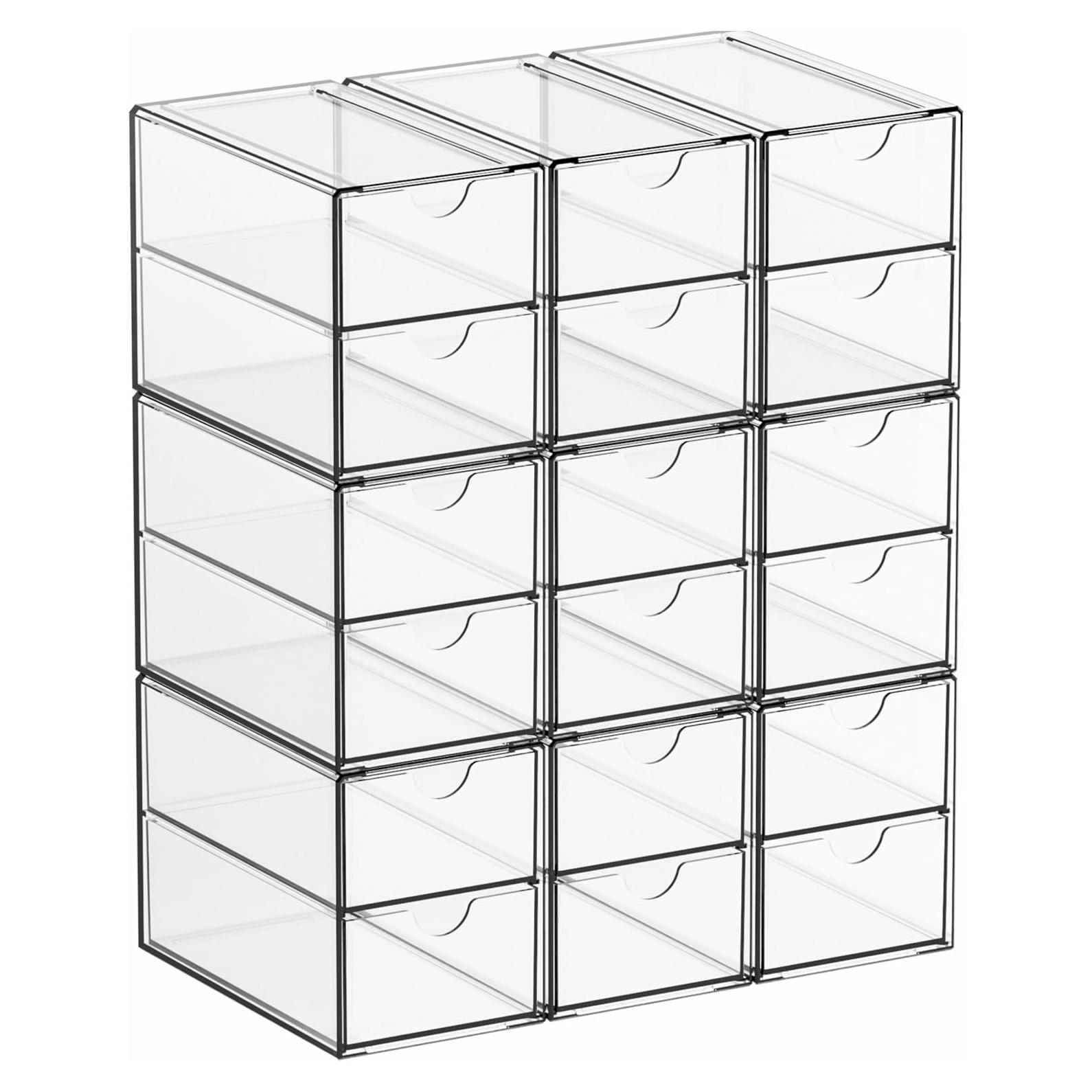 Cajones Acrílicos Apilables Yieach 9 Pack 18 Cajones 15.5x8.6cm