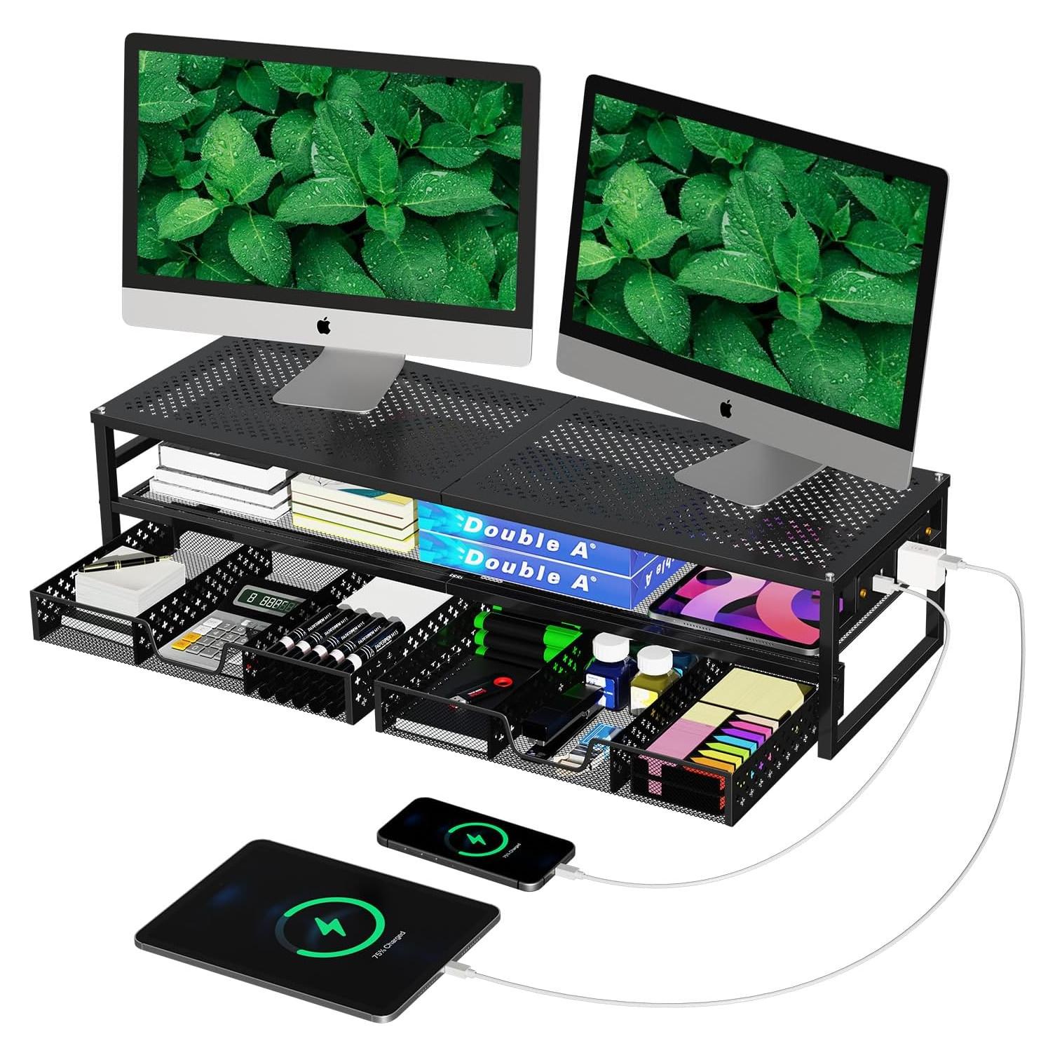 Soporte de Monitor de Metal Simple Trending con USB 2.0 y 2 Niveles