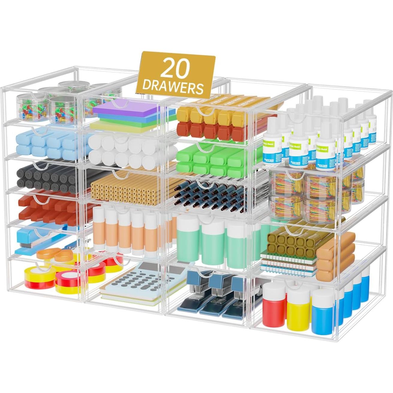 Organizador de Maquillaje Acrílico 20 Cajones Testyu Transparente