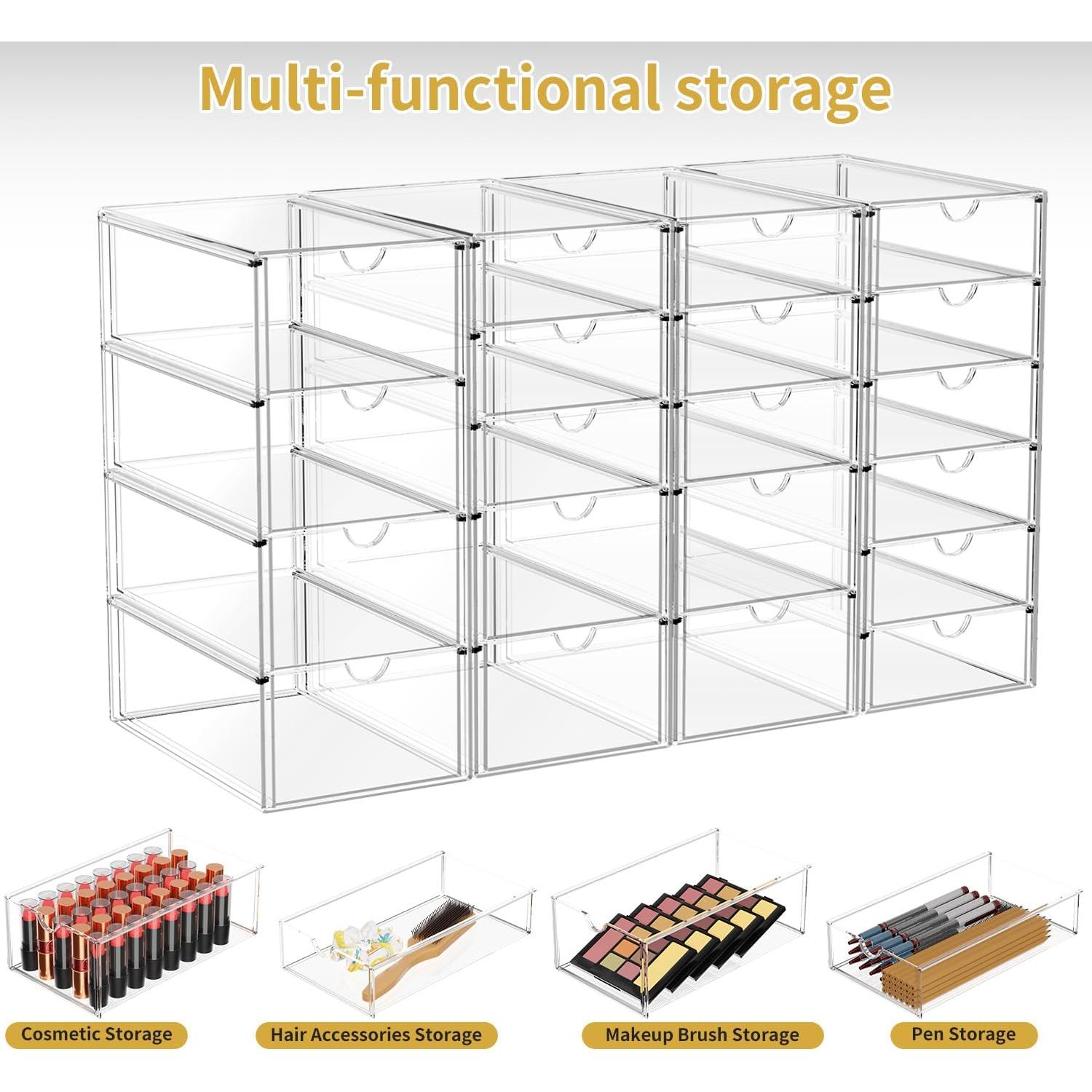 Organizador de Maquillaje Acrílico 20 Cajones Testyu Transparente