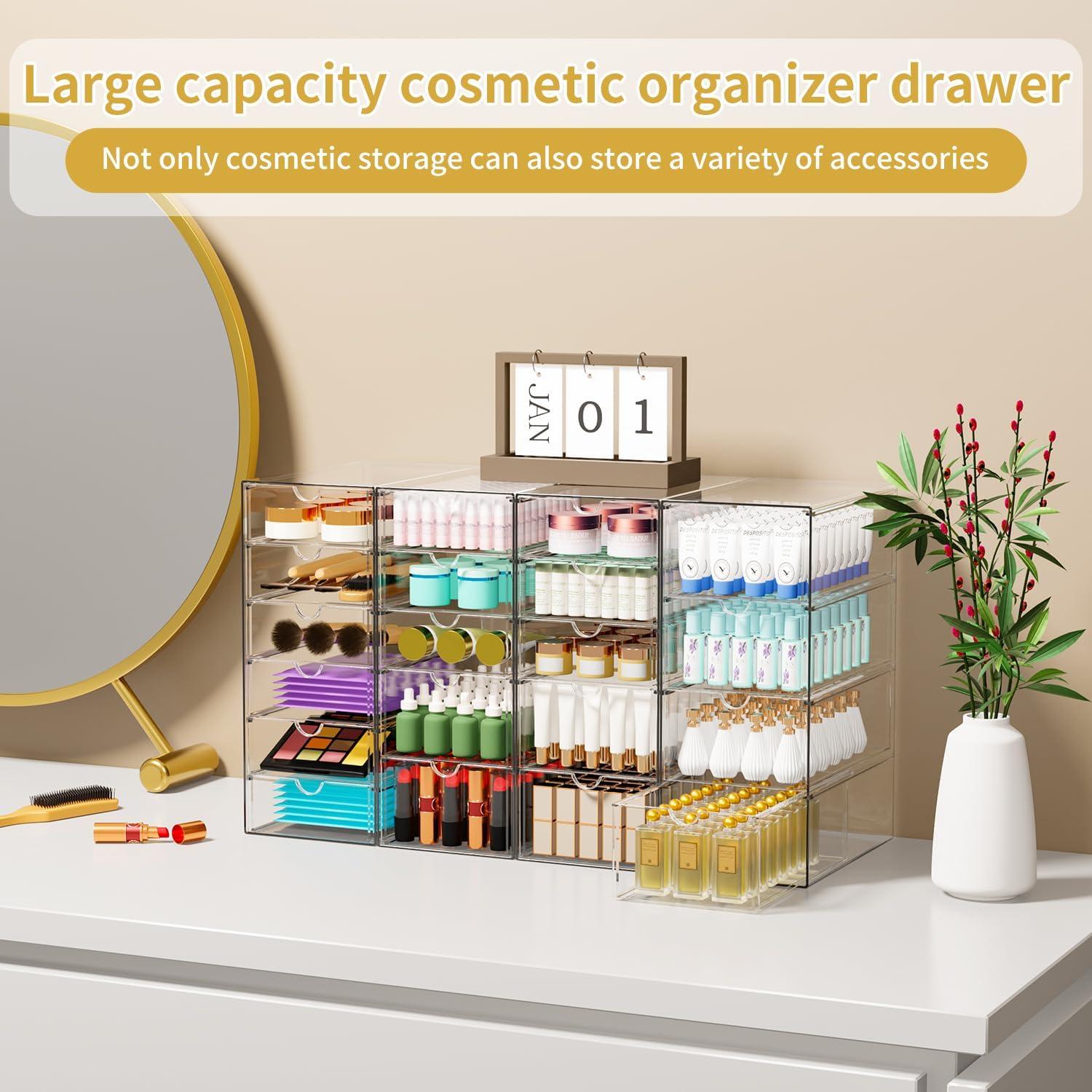 Organizador de Maquillaje Acrílico 20 Cajones Testyu Transparente