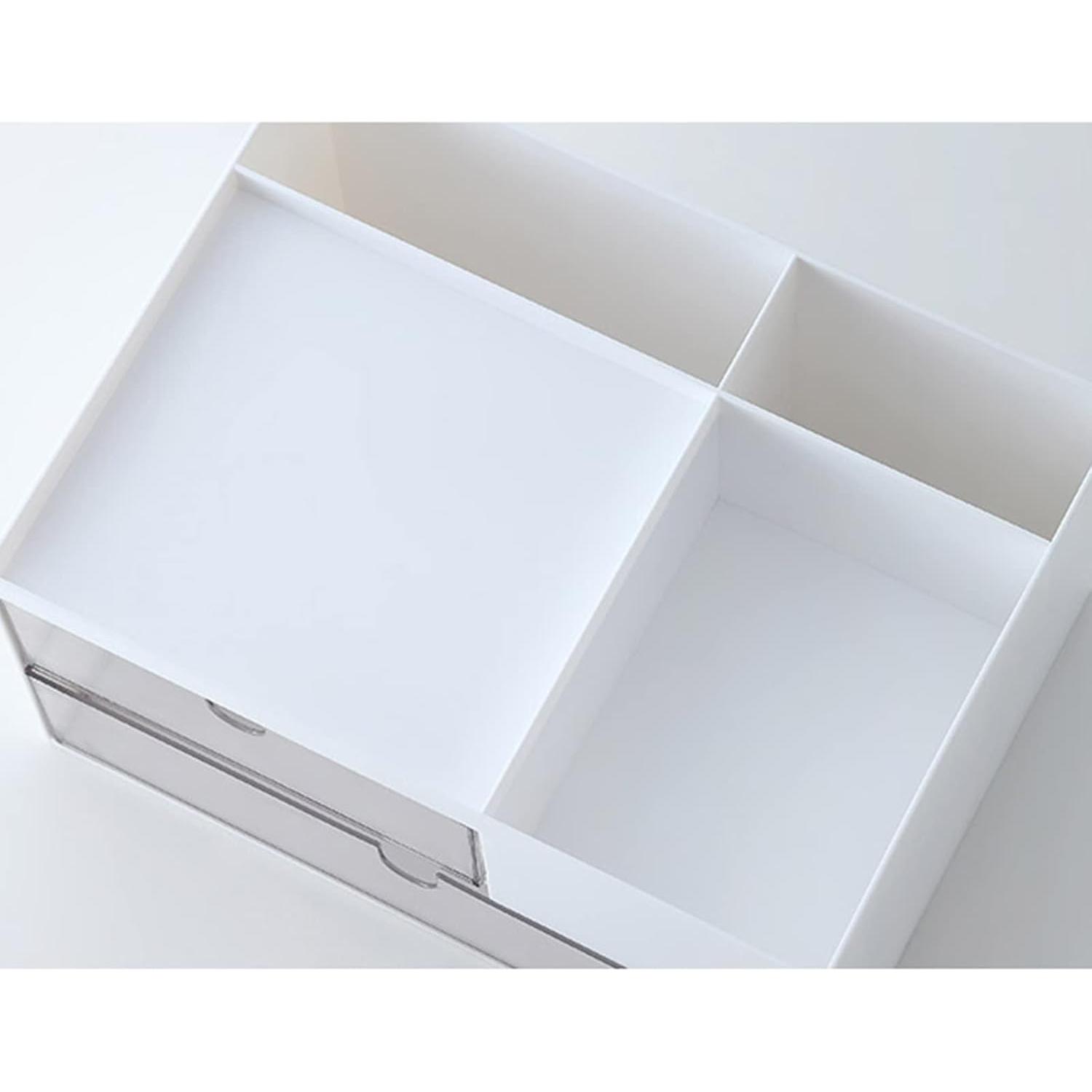 Organizador de Maquillaje MILULUGO Blanco con 2 Cajones y 4 Compartimentos