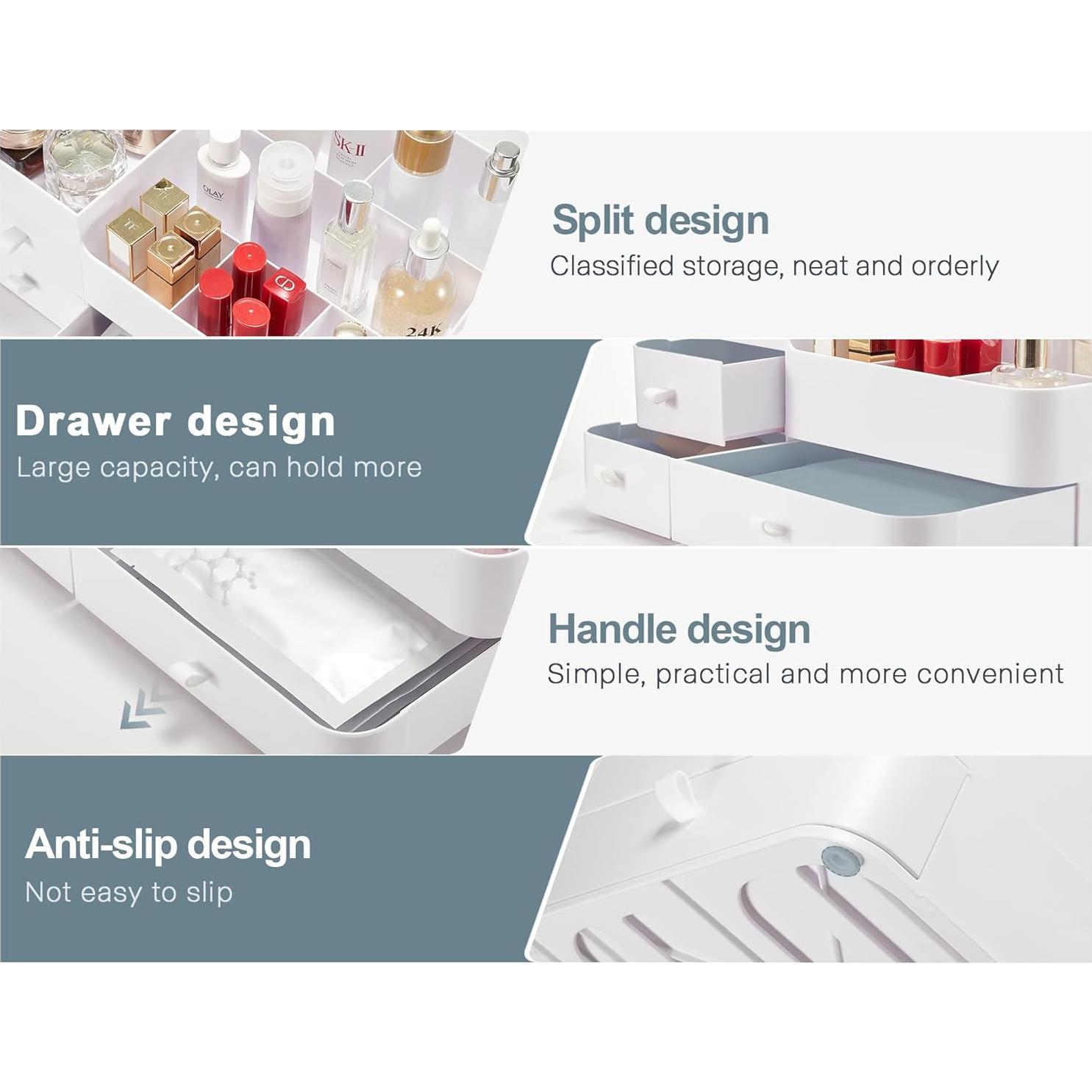 Organizador de Maquillaje Grande ONXE - 33.5x21.5x15 cm - Blanco