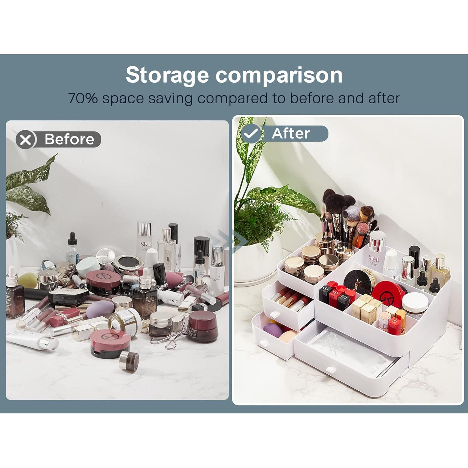 Organizador de Maquillaje Grande ONXE - 33.5x21.5x15 cm - Blanco