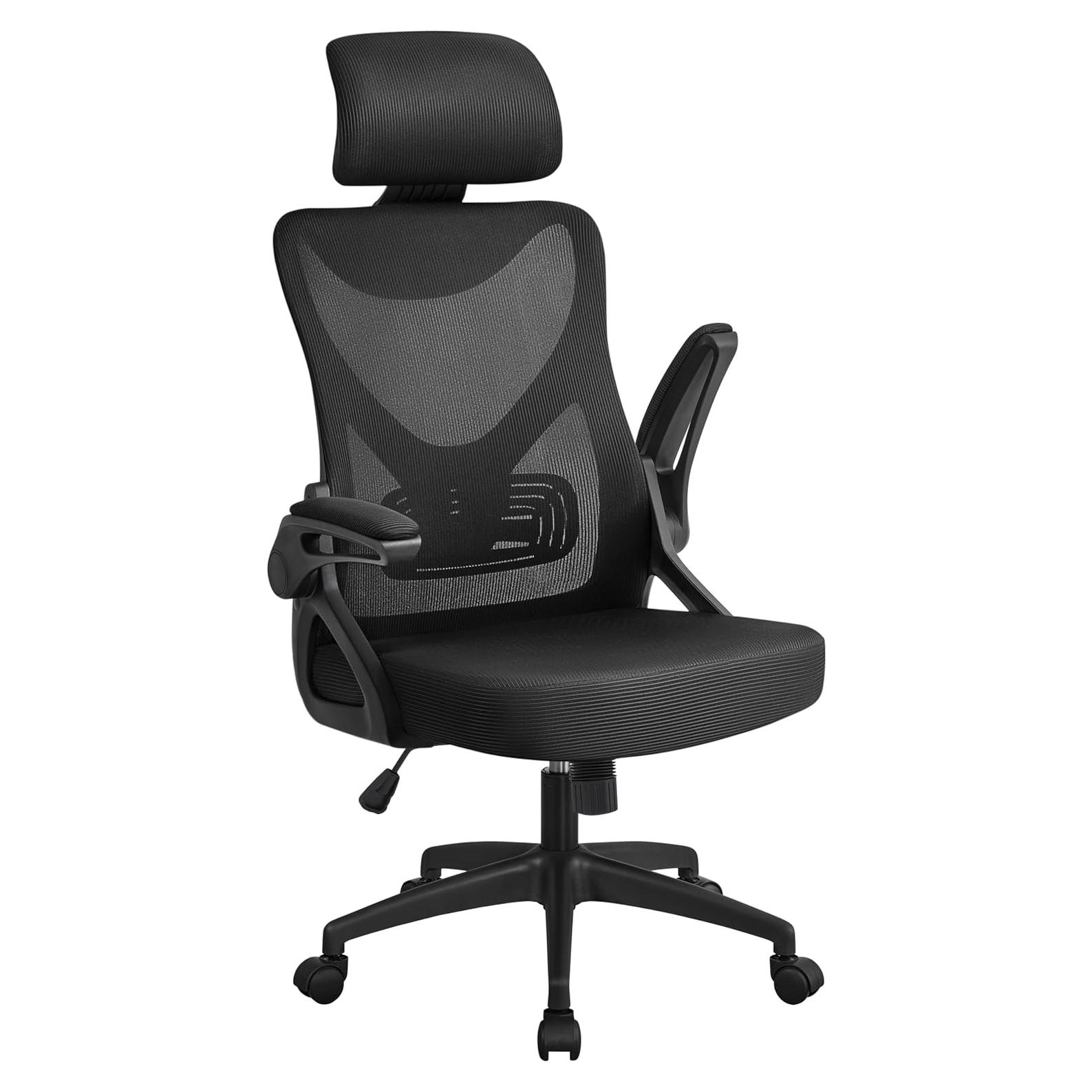 Silla de Oficina Ergonómica Yaheetech con Reposacabezas Ajustable