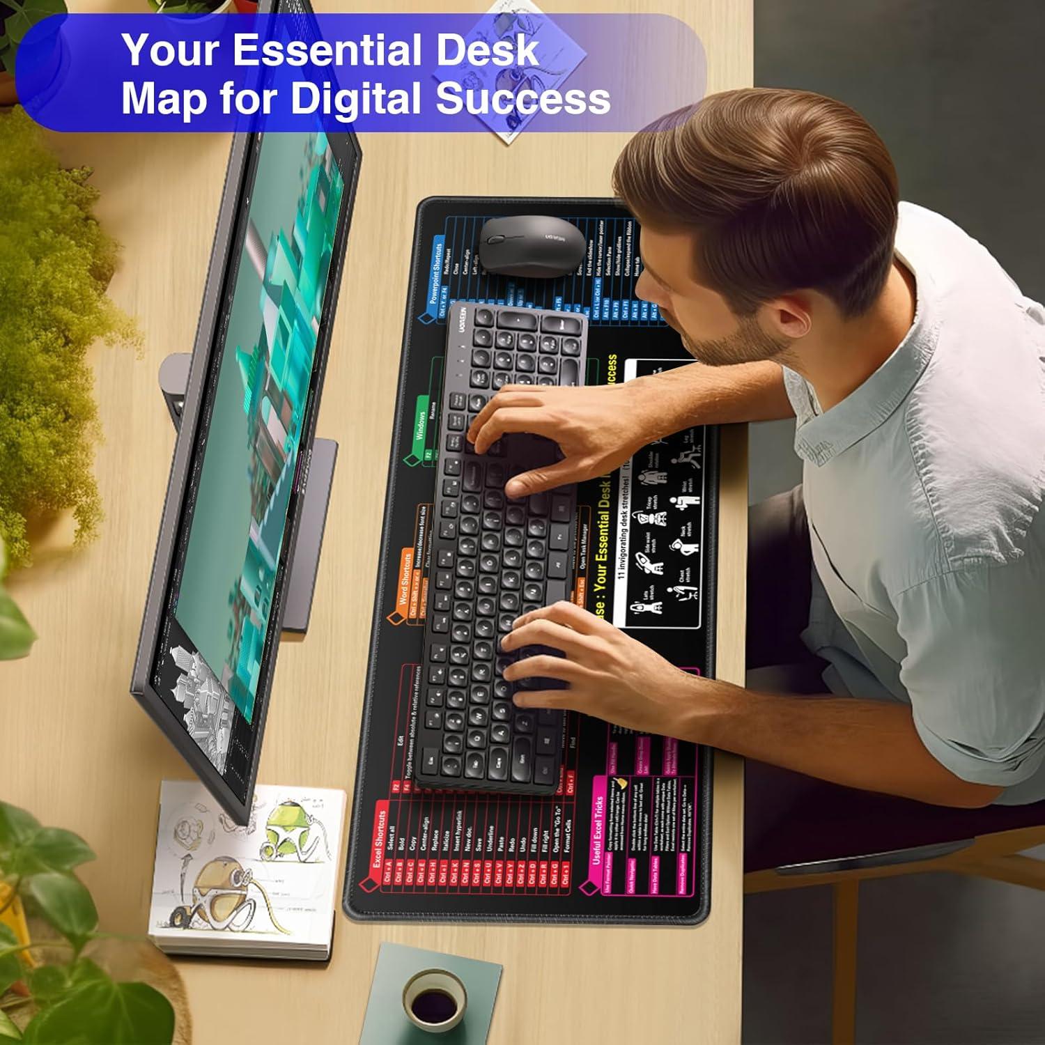 Alfombrilla de Ratón Canjoy 800x300mm con Atajos de Excel