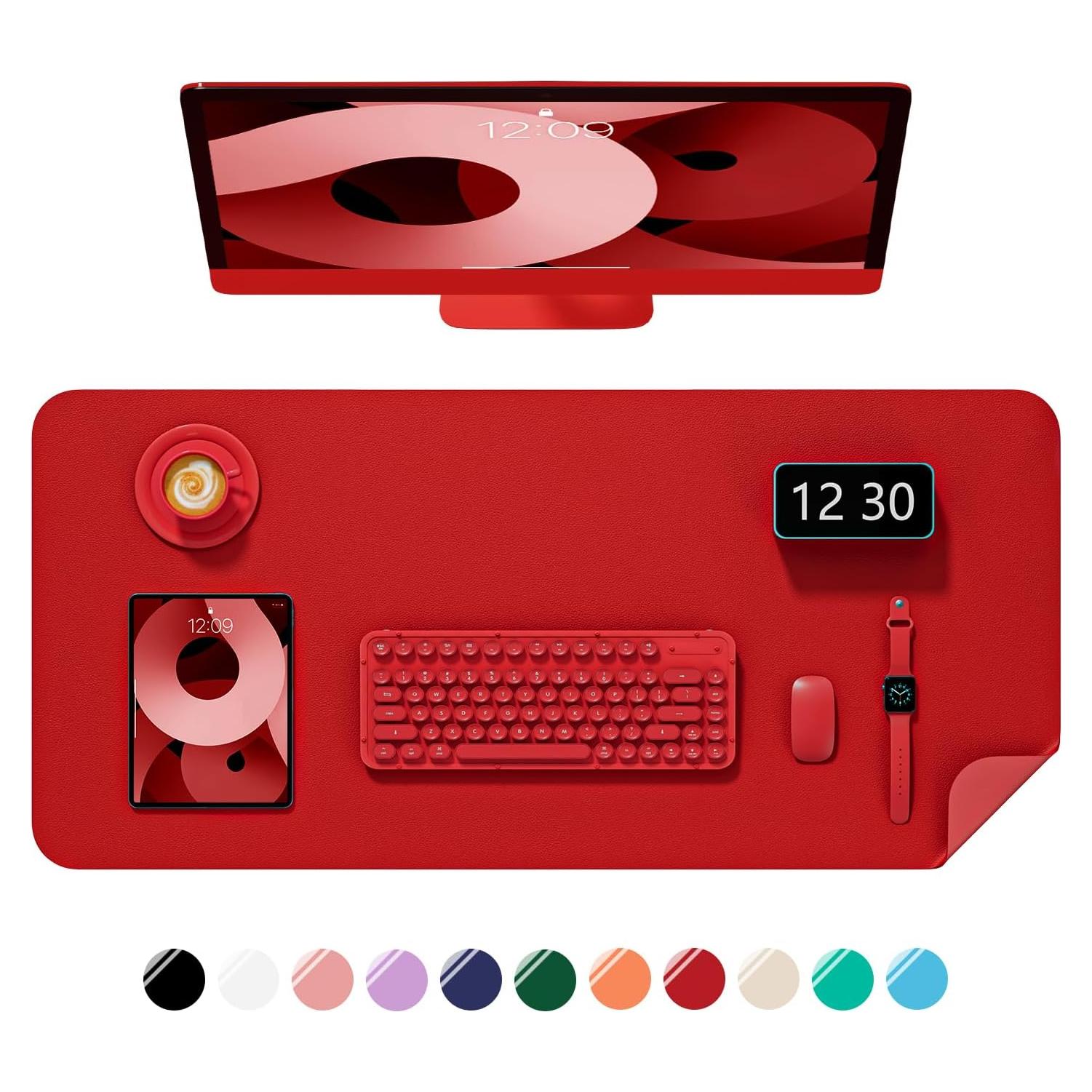 Alfombrilla de Escritorio Niniubye 60x35 cm Antideslizante Rojo