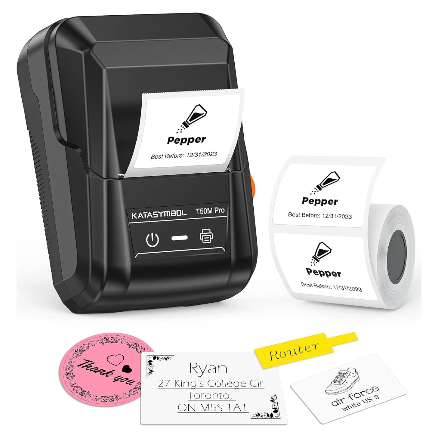 SUPVAN T50M Pro Etiquetadora Bluetooth Mini 1.9-5.1 cm Negra