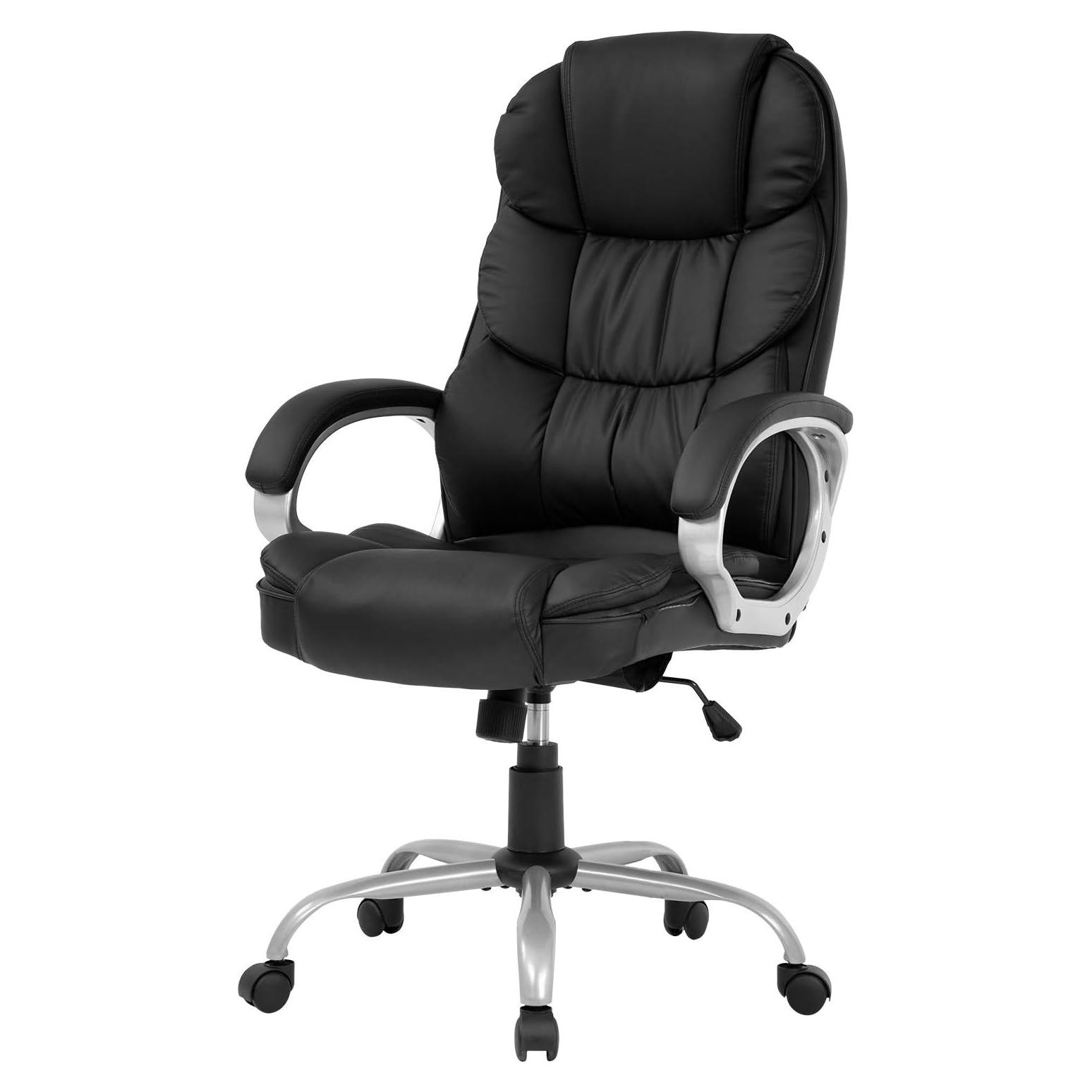 Silla de Oficina Ergonómica FDW Alta Ajustable Cuero PU Negro