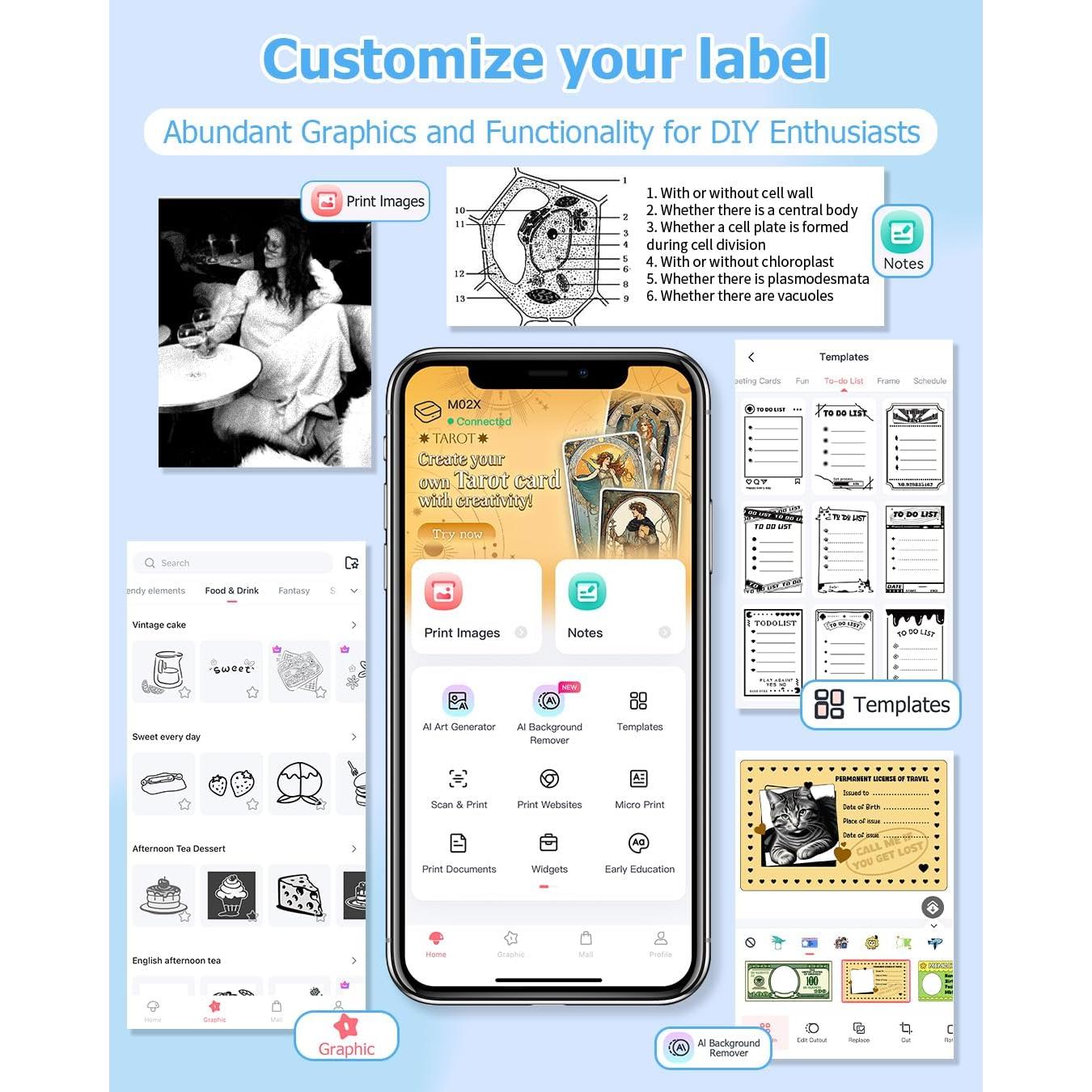 Impresora de Etiquetas Térmicas WCZ M02X Bluetooth 3 Rollos