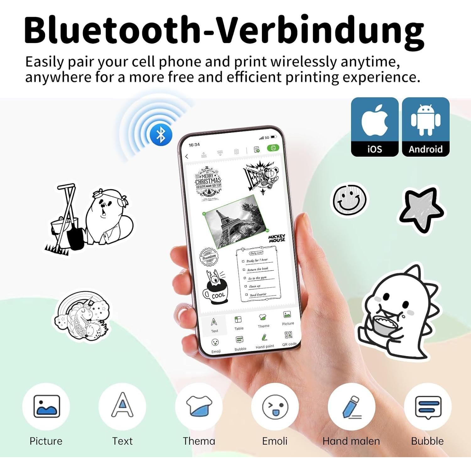 Impresora de Etiquetas iDPRT S2 Mini Portátil Bluetooth 5.08cm