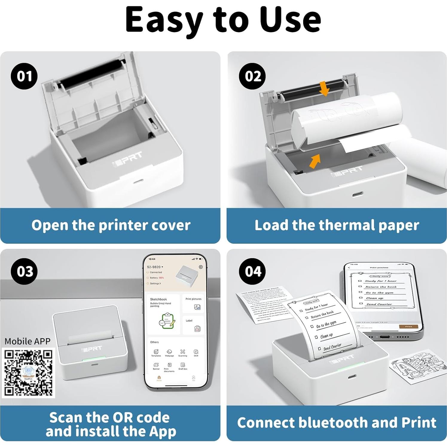 Impresora de Etiquetas iDPRT S2 Mini Portátil Bluetooth 5.08cm
