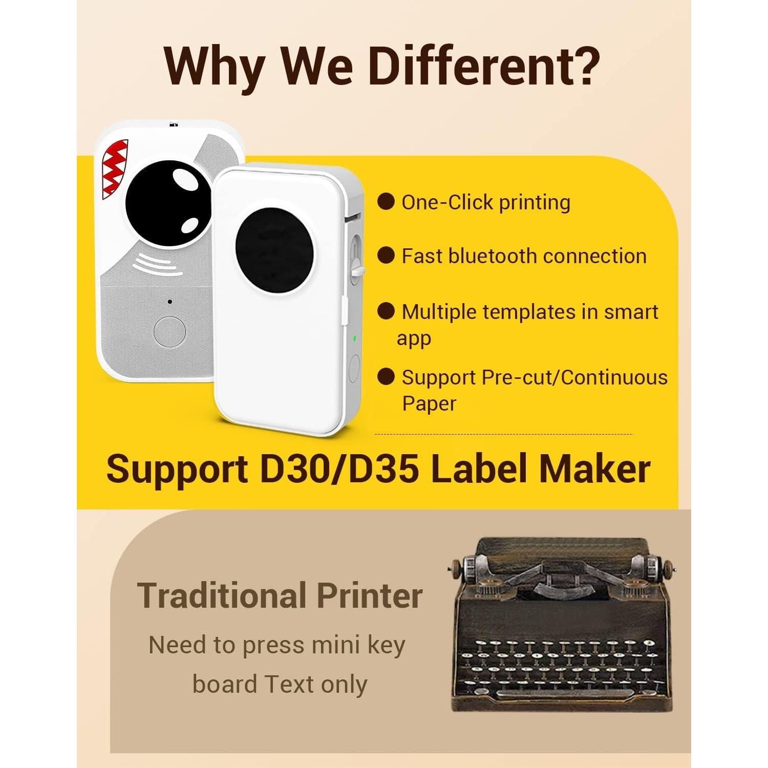 Etiquetas térmicas autoadhesivas Phomemo D30 - 3 rollos 1.5 cm x 6 m