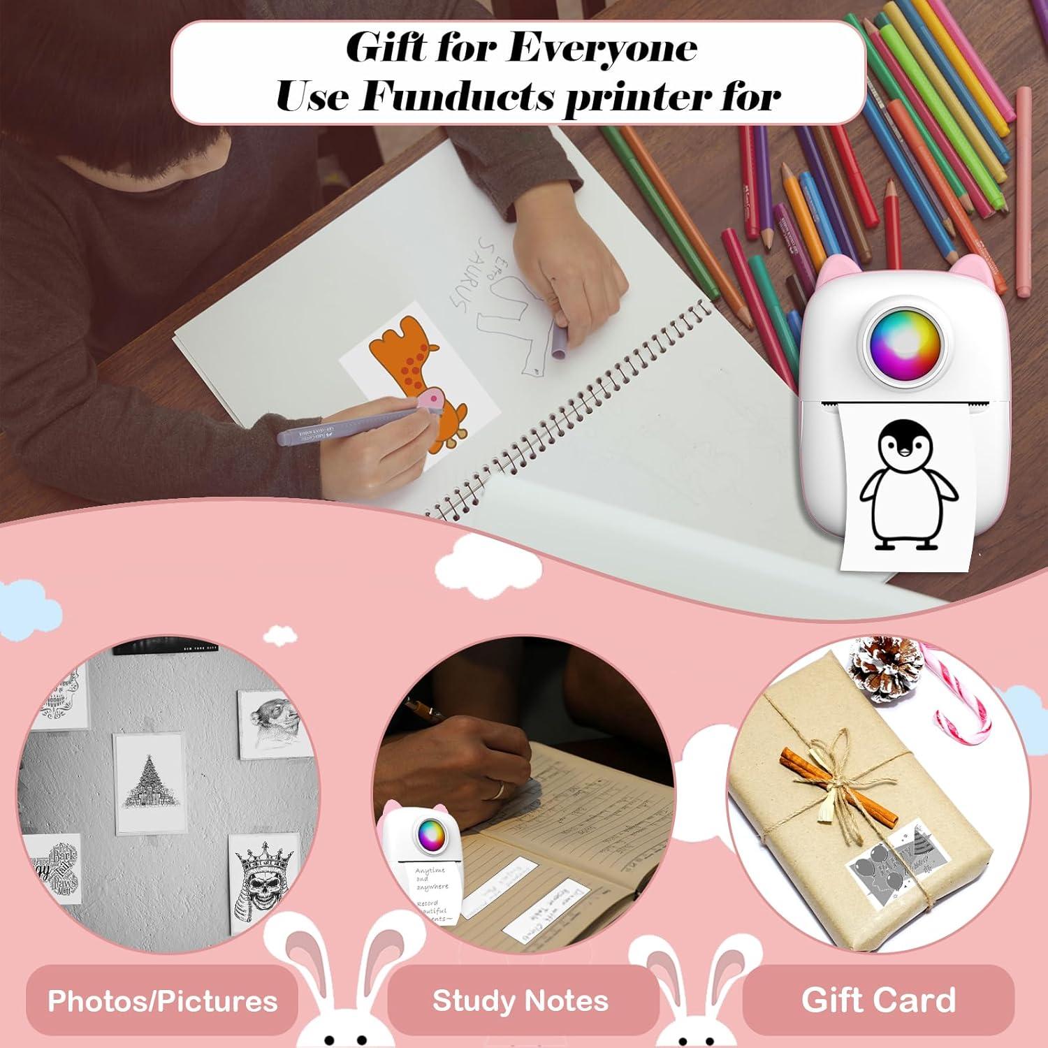 Impresora de Etiquetas Térmica Funducts Mini Bluetooth 11 Rollos