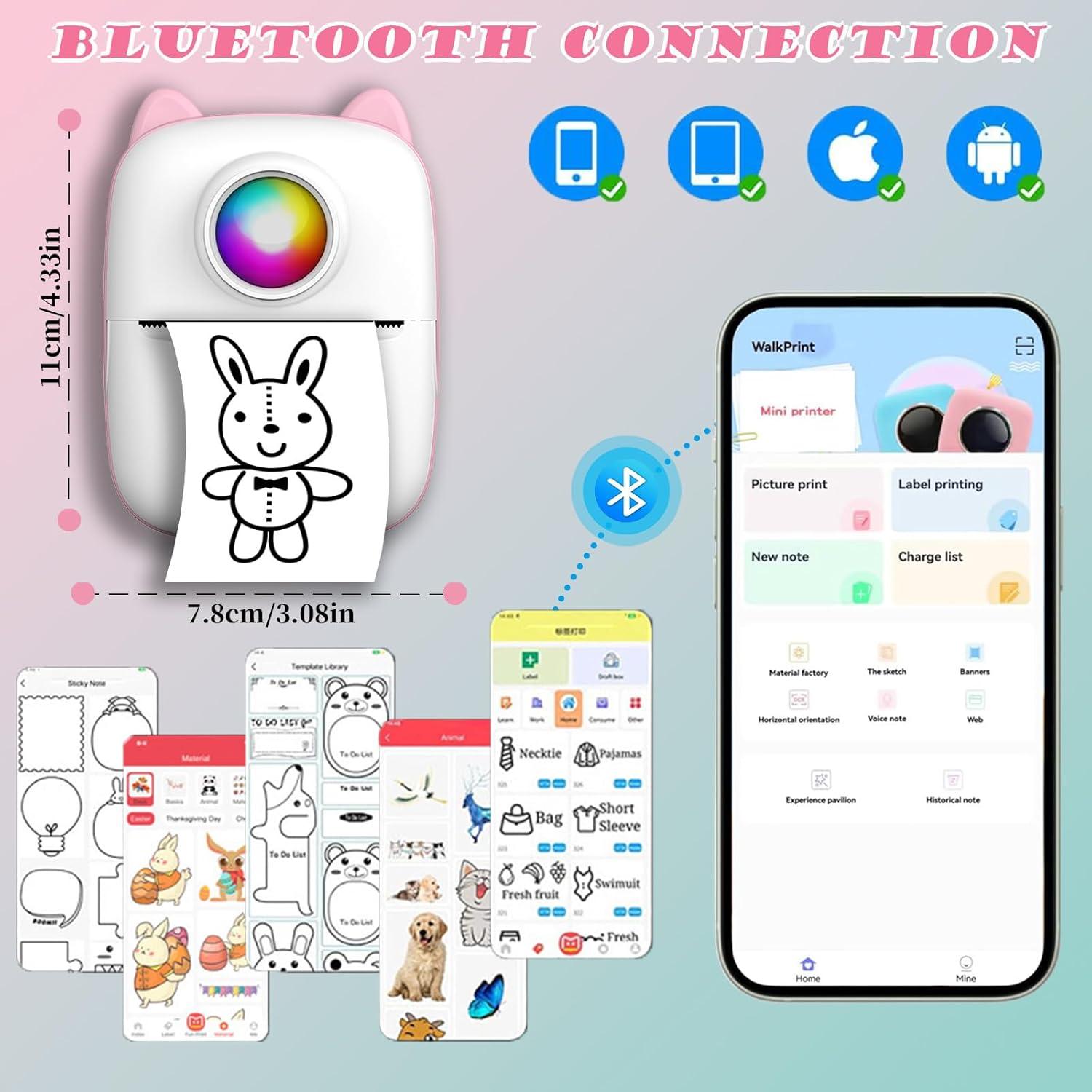 Impresora de Etiquetas Térmica Funducts Mini Bluetooth 11 Rollos
