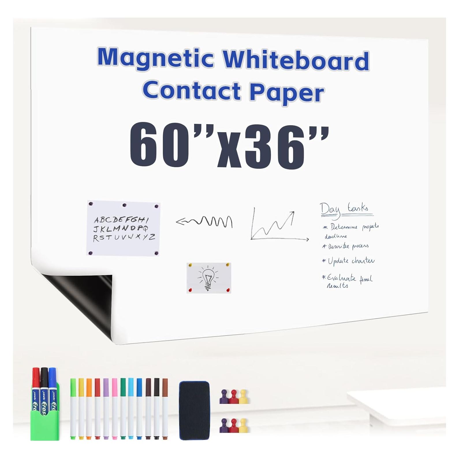 Papel de Pizarra Magnética Borrado en Seco 152.4x91.4cm Genérico