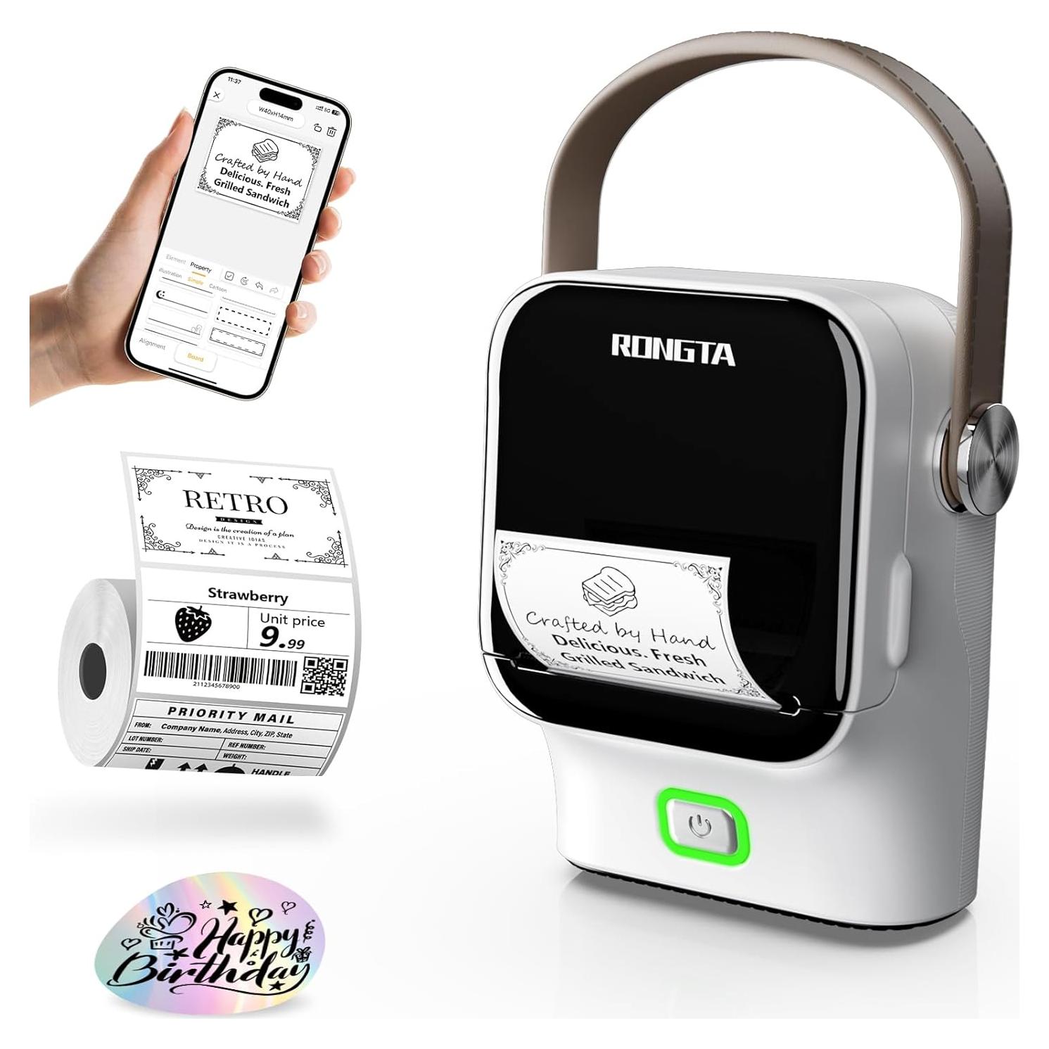 Etiquetadora Inalámbrica Rongta R22 Bluetooth Portátil 203DPI