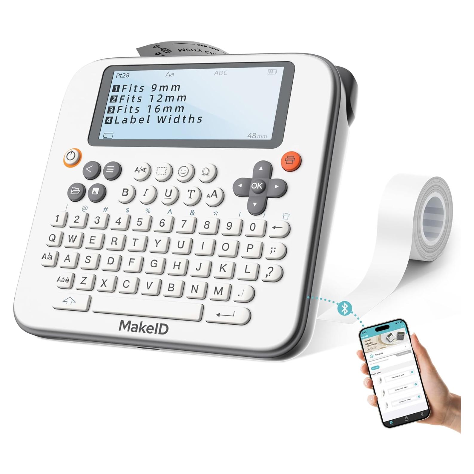 Impresora de Etiquetas Makeid E1 - Bluetooth, Pantalla LCD 3.4"