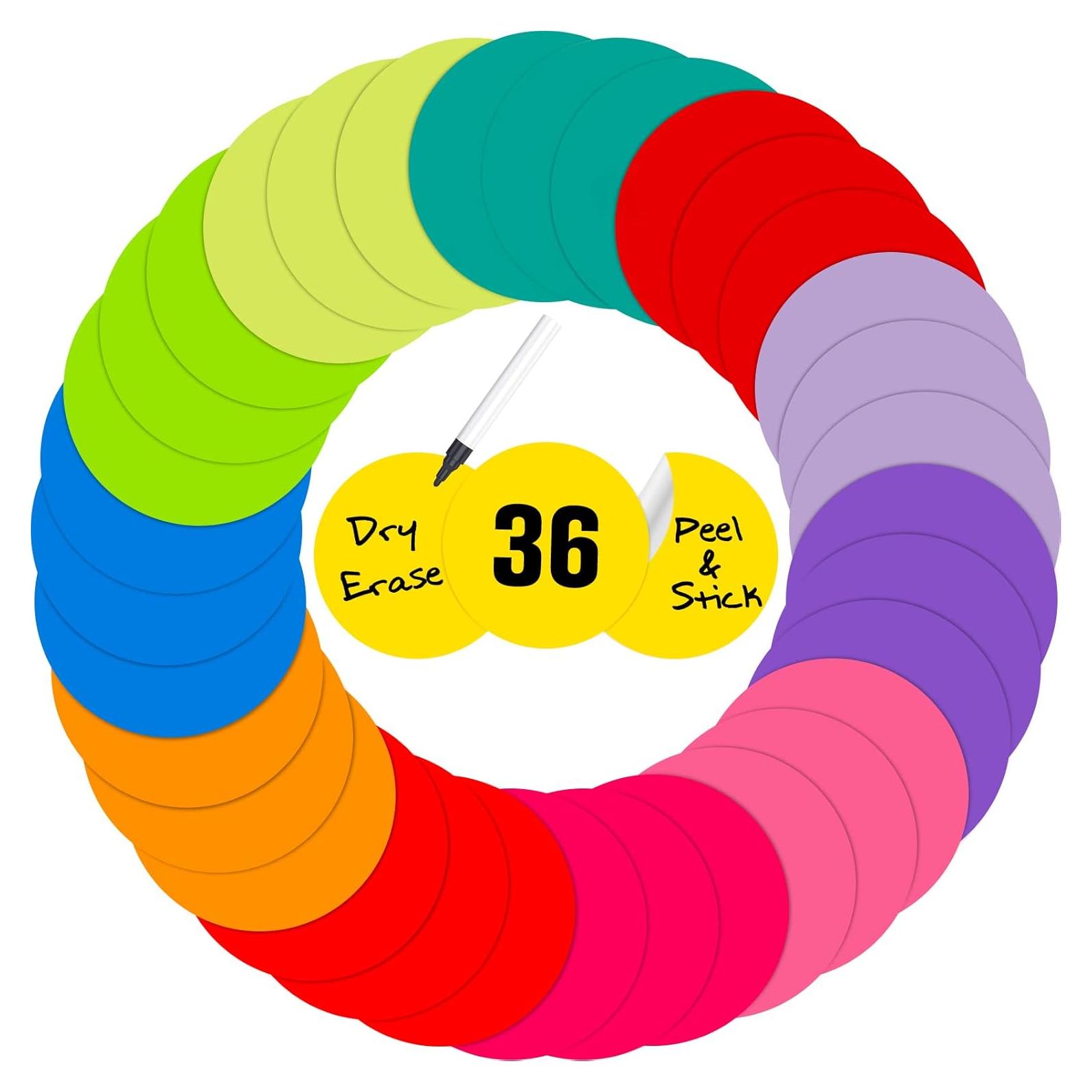 Puntos de Borrado en Seco Outus 28 cm 36 Pzs Vinilo Multicolor