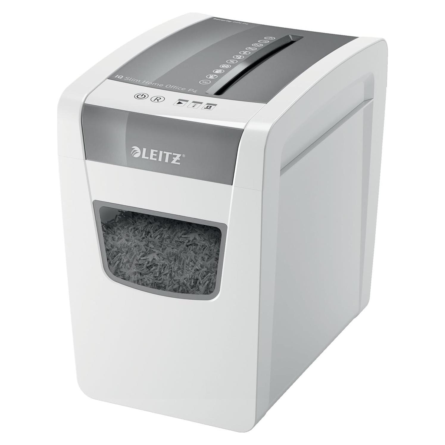 Destructora de papel Leitz IQ Slim, corte en cruz, 10 hojas, 22.7L