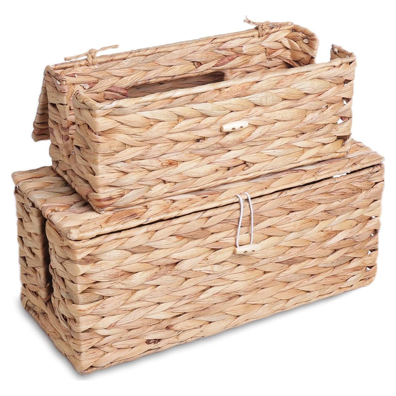 Caja Organizadora de Cables Tejida a Mano 2-Pack - Juncos de Agua