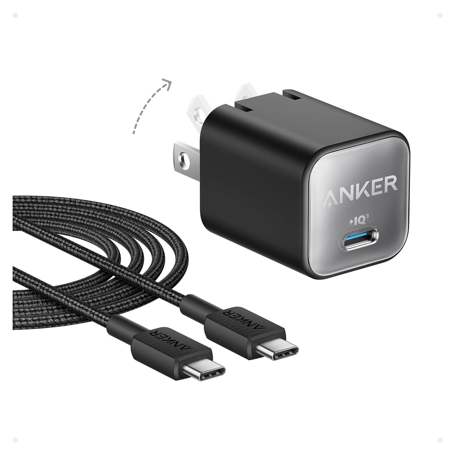 Cargador Anker Nano 30W USB-C Plegable para iPhone y iPad