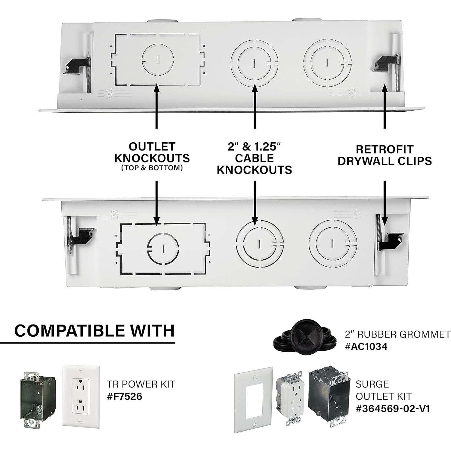 Caja de Medios de Pared On-Q ENP0905NAV1, 23 cm, Blanco