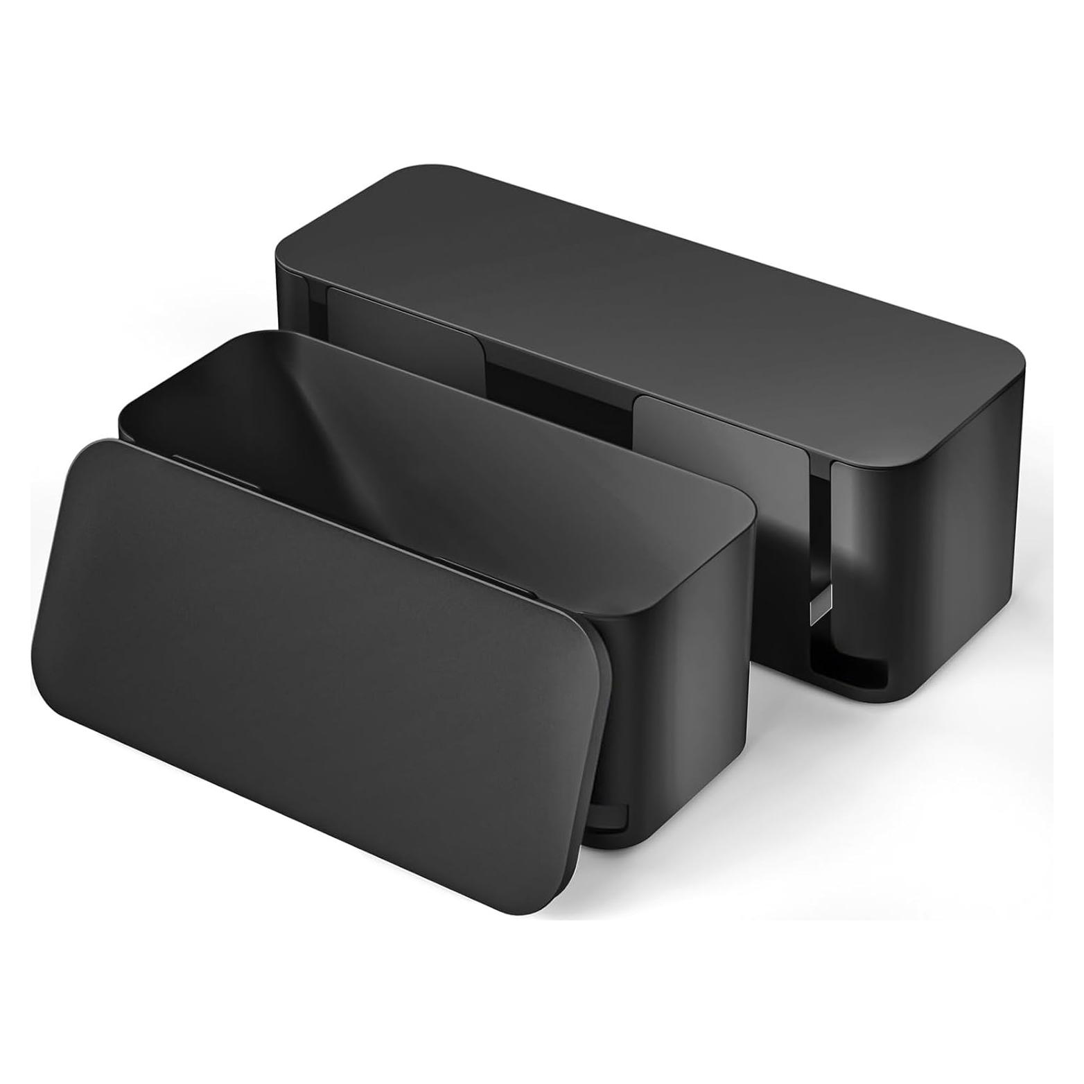 Caja de Gestión de Cables YECAYE 2 Pack Negro, Organizador Seguro