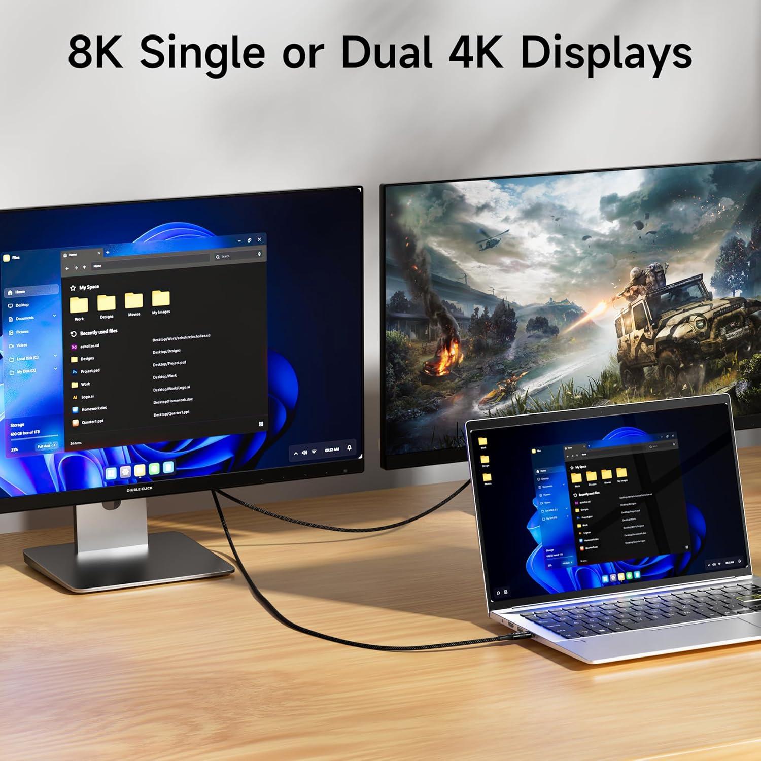 Cable USB C a USB C 30.48cm 40Gbps 240W 8K Thunderbolt 4