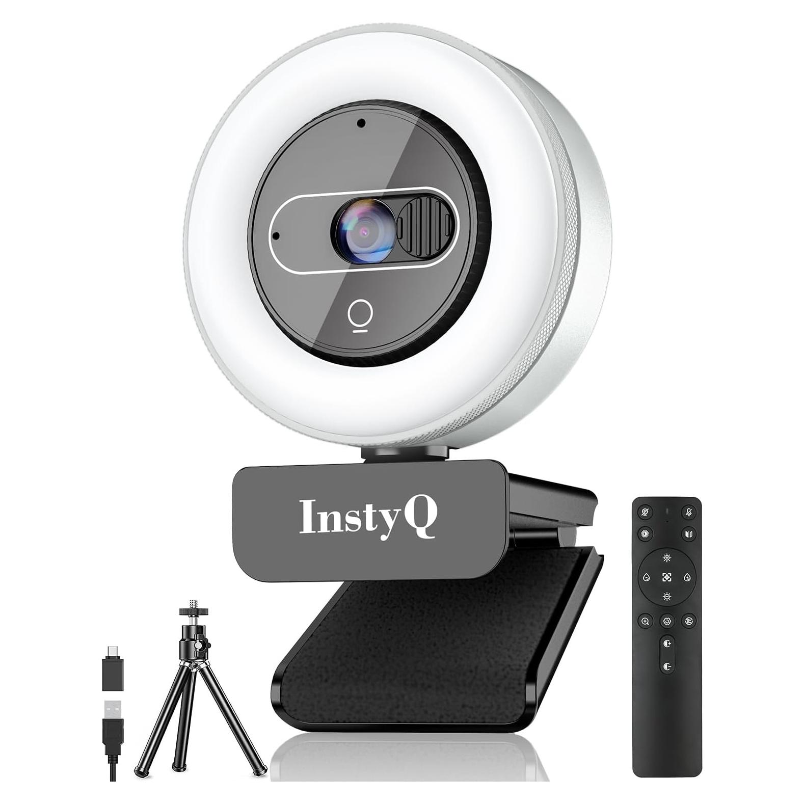 Cámara Web 4K InstyQ con Luz y Control Remoto, USB