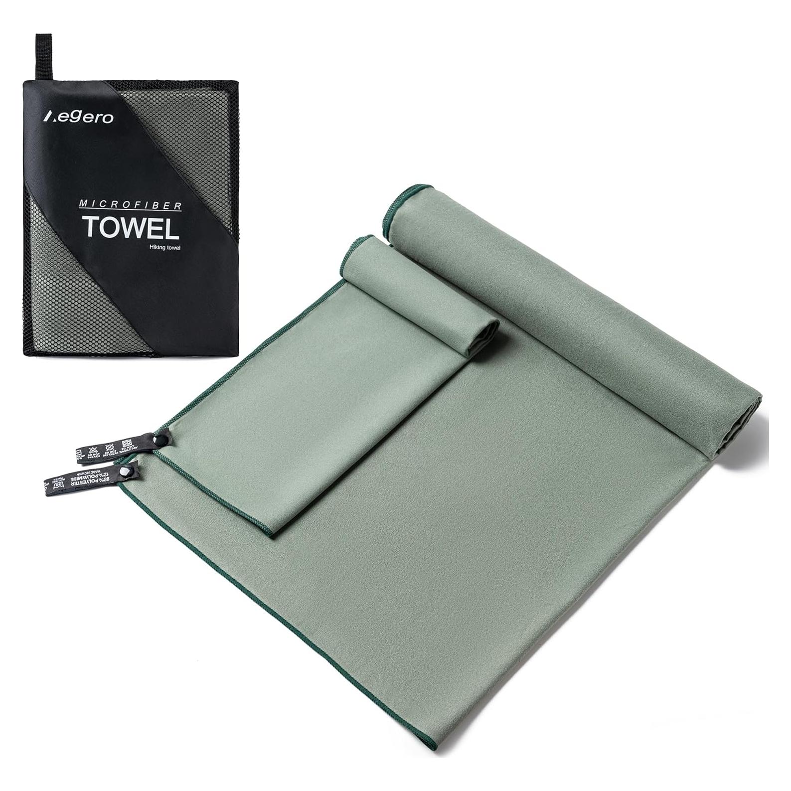Toalla de Microfibra Aegero 2 Piezas Secado Rápido Verde Militar