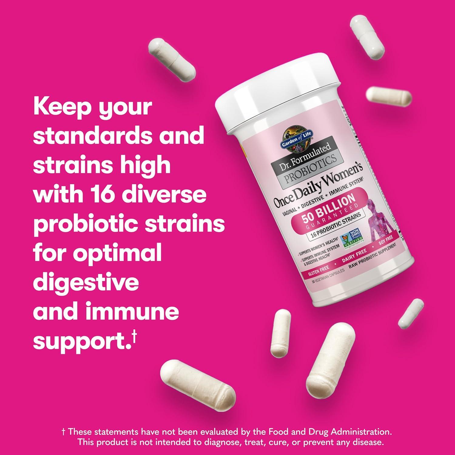 Probioticos para Mujeres Jardín de la Vida 50 Mil Millones 30 Cápsulas