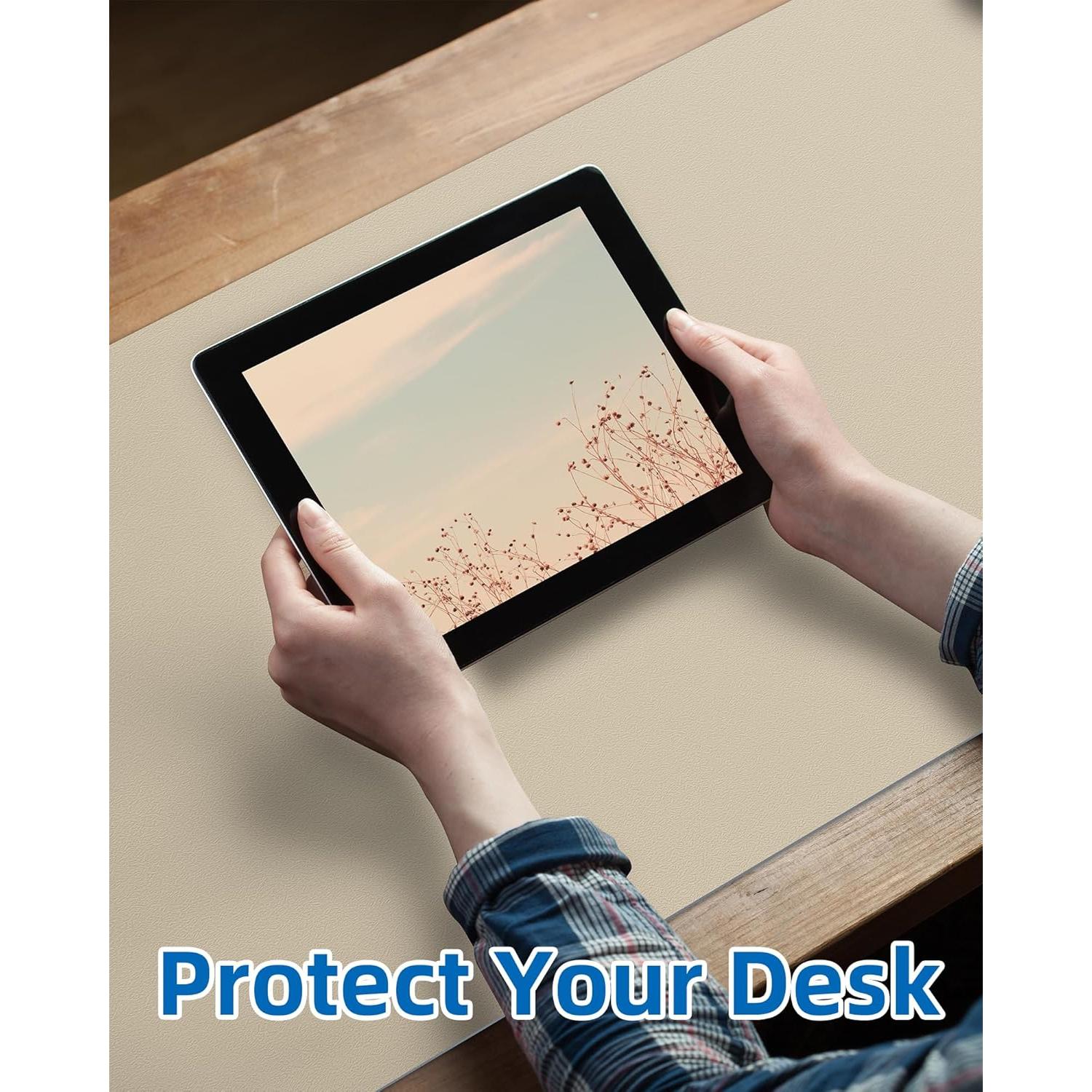 Alfombrilla de Escritorio Antideslizante AFIING Beige 122x43 cm