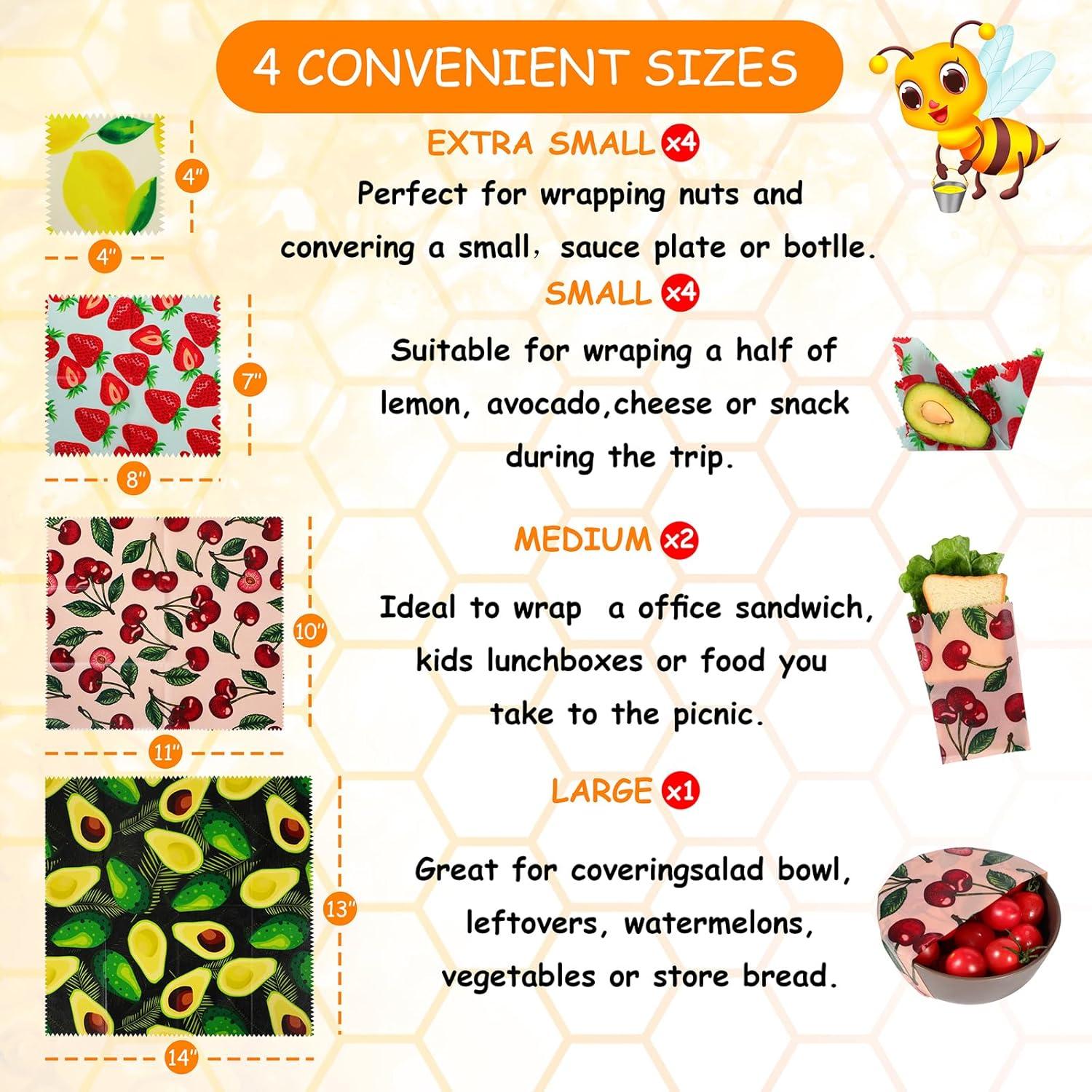 Envolturas de Cera de Abeja Celsirex - 11 Piezas Ecológicas