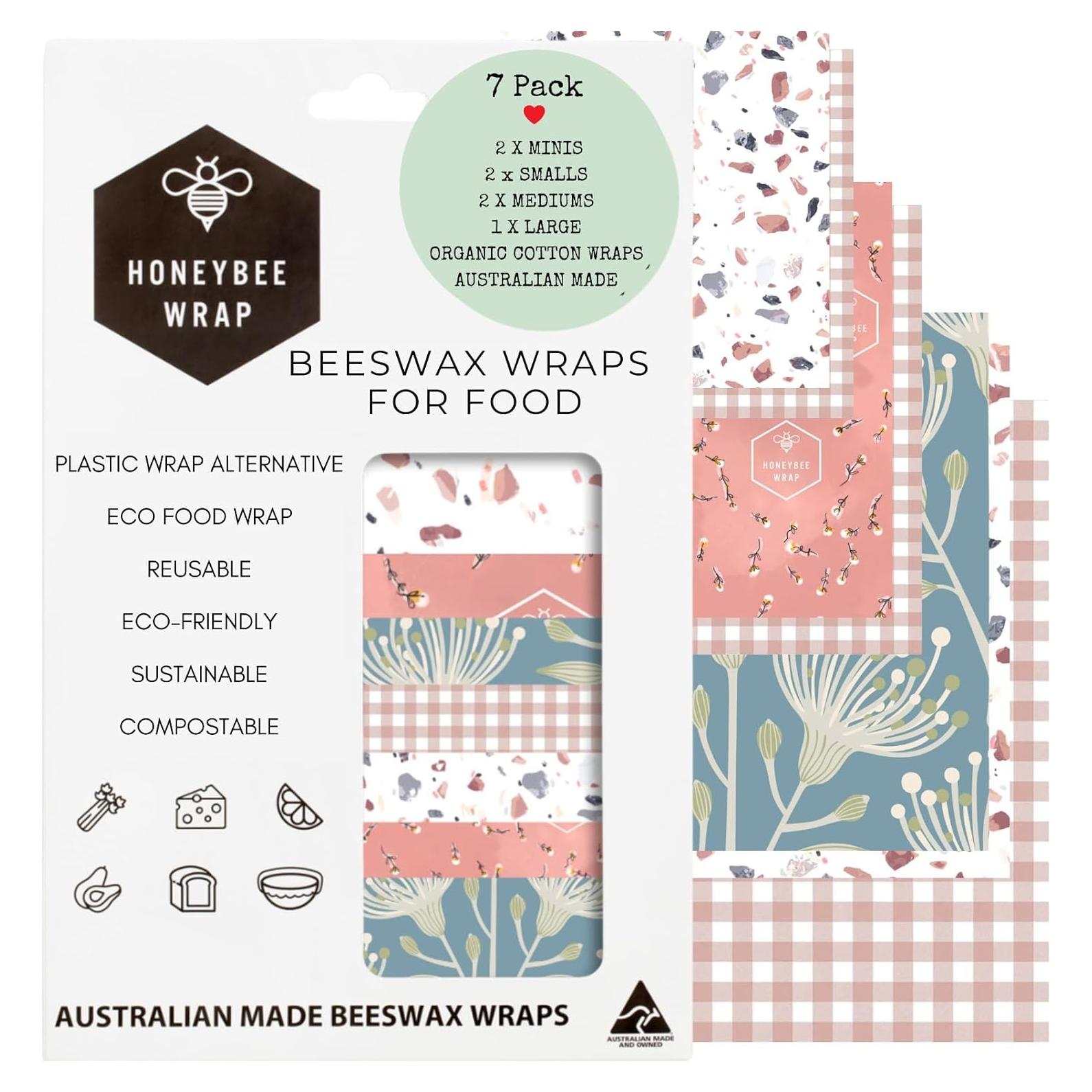 Envolturas de Cera de Abeja Honeybee Wrap - Paquete de 7 Ecológicas