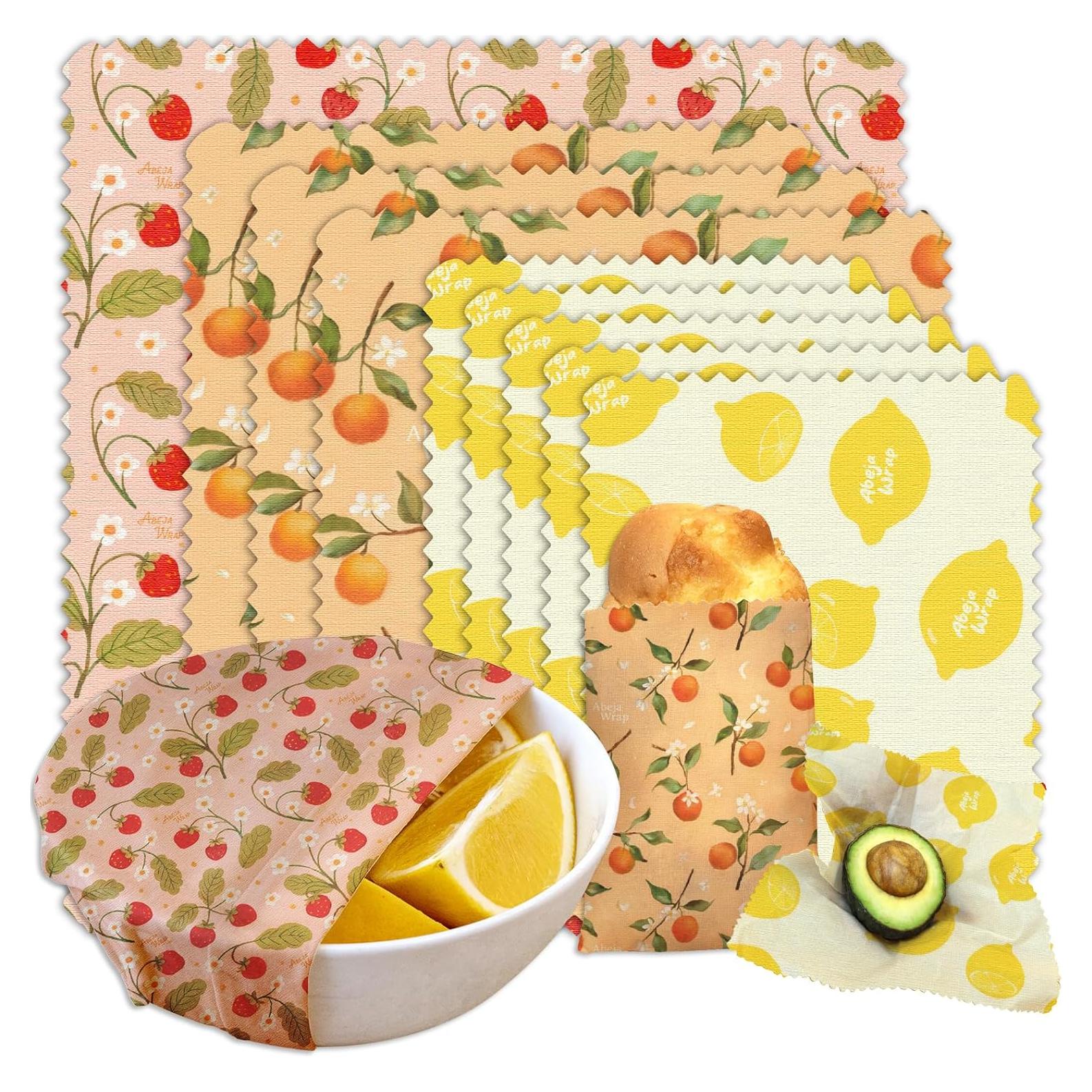 Envolturas de Cera de Abeja Reutilizables 9-Pack Abejawrap