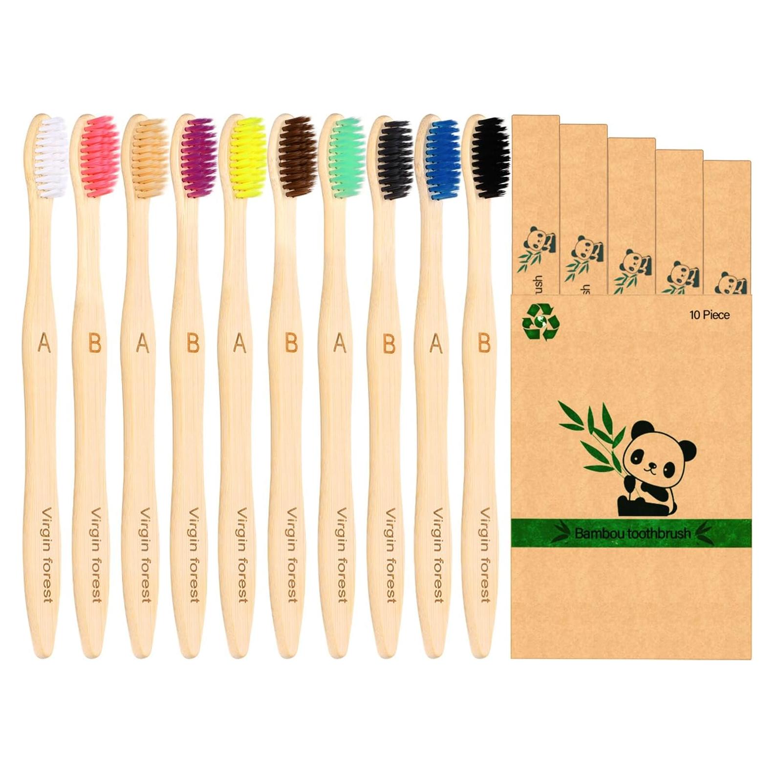 Cepillo de Dientes de Bambú Virgin Forest 10 Unidades Cerdas Suaves