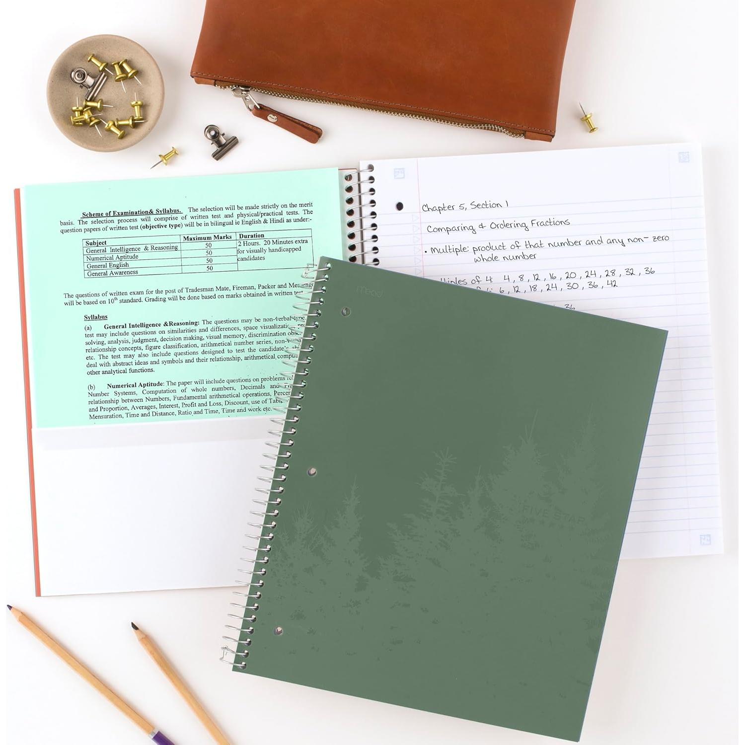 Cuaderno Espiral Five Star 4 Piezas Reglas Universitarias Reciclado