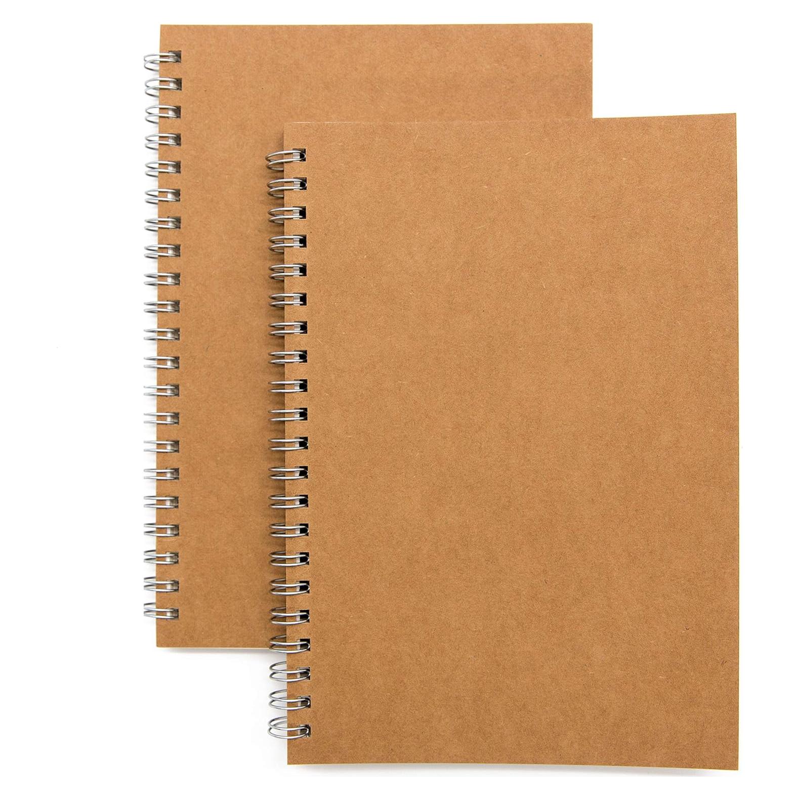 Cuaderno espiral 2-pack DSTELIN 19x13 cm sin líneas marrón