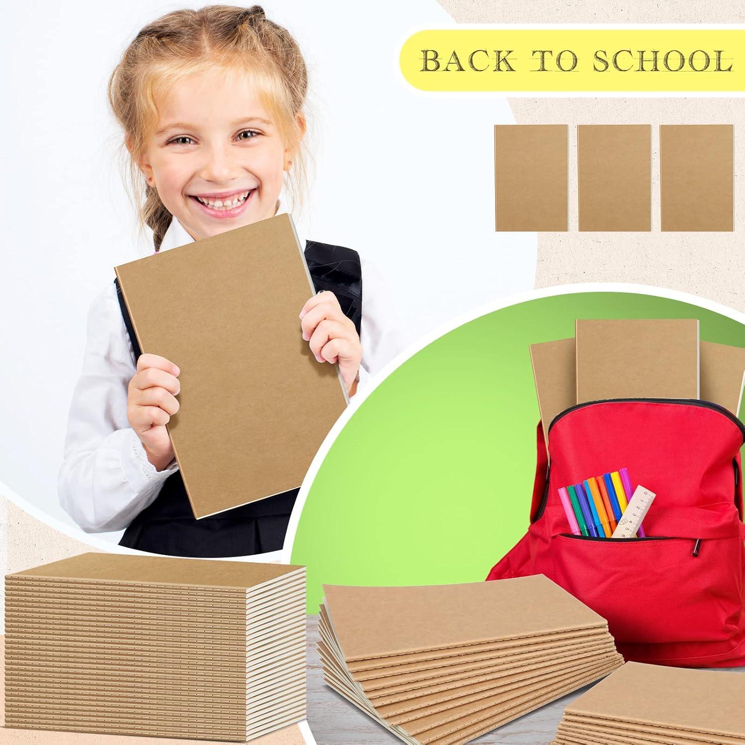 Paquete de 100 Cuadernos A5 Rayados Handepo Tapa Blanda Kraft