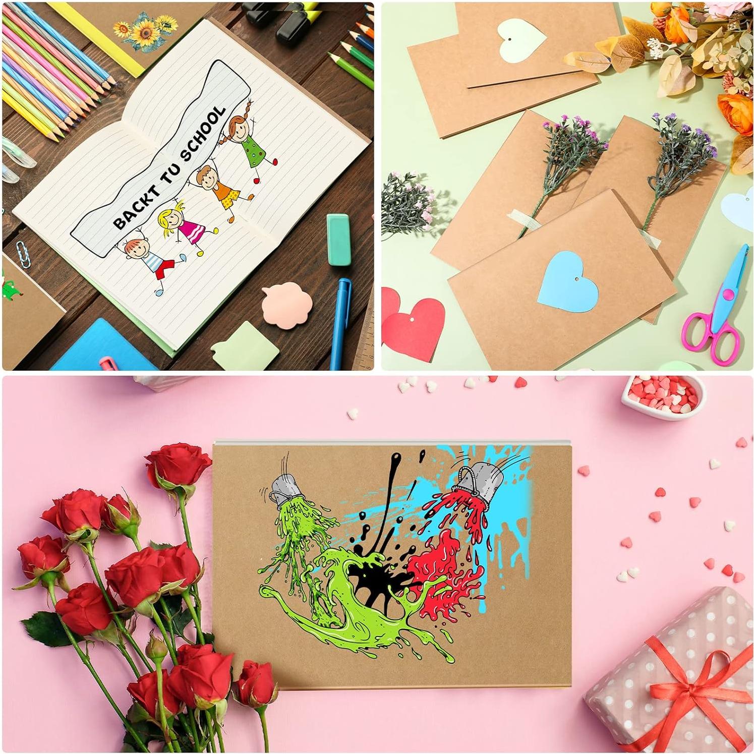 Paquete de 100 Cuadernos A5 Rayados Handepo Tapa Blanda Kraft