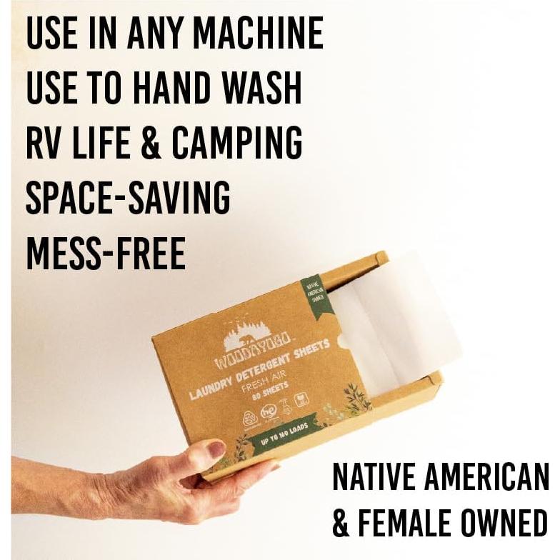 Hojas de detergente ecológicas Woodayogo para lavandería 80 unidades