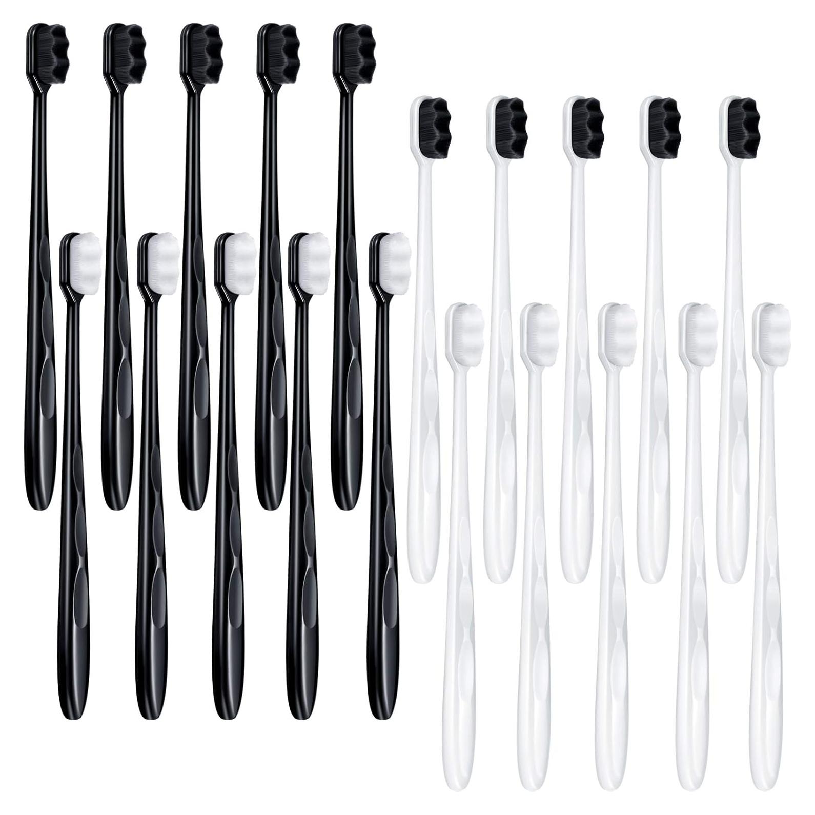 20 Piezas Cepillos de Dientes Extra Suave Patelai con Cerdas de Carbón