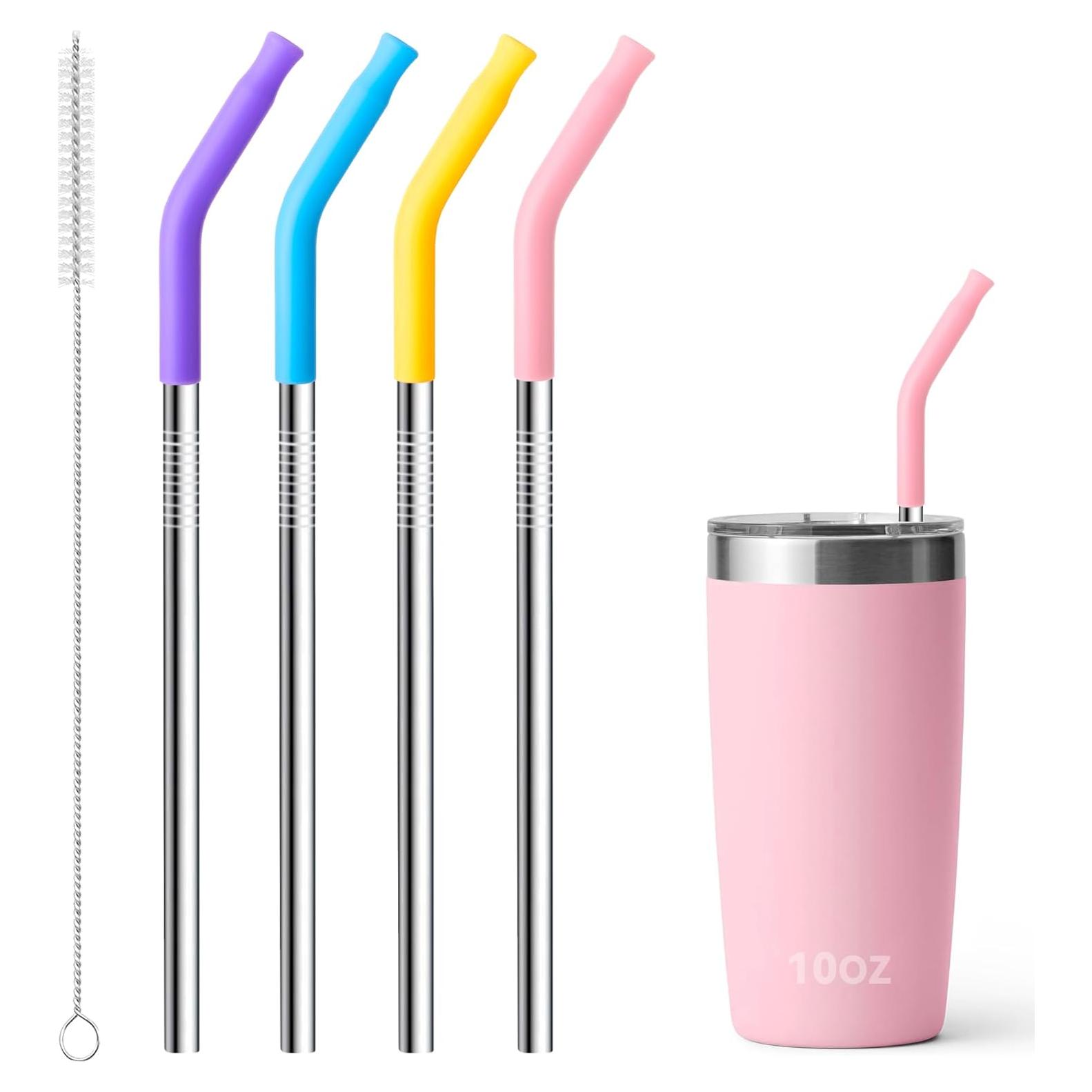 Popotes Cortos Reutilizables Snowfall de Acero Inoxidable 17.78 cm