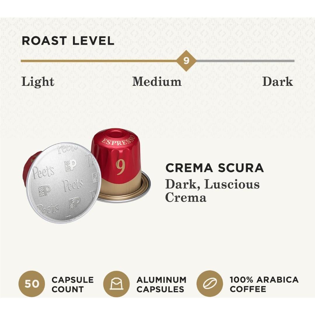 Cápsulas de Espresso Peet's Crema Scura 50 Unidades Tostado Medio