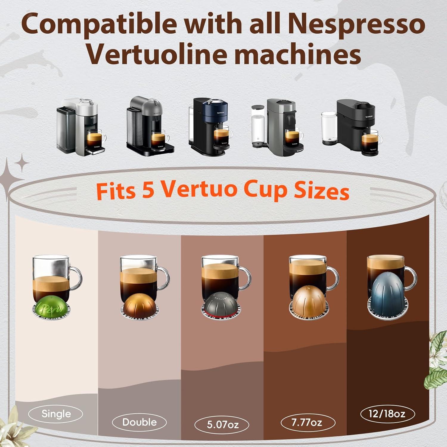 Kit de Cápsulas Reutilizables SWEETDEER para Nespresso Vertuo - 110 Tapas